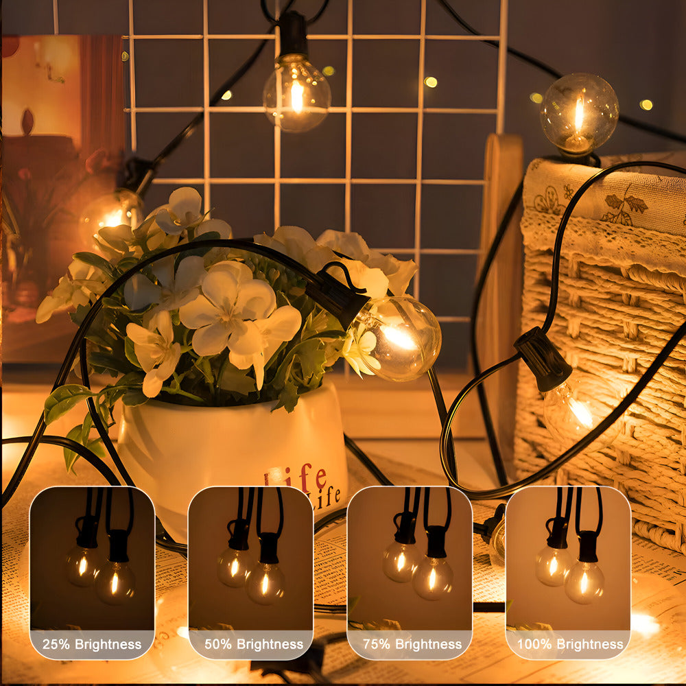 ElectriBulb Lichterkette - G40 Globe LED Außenbeleuchtung - IP44 & Bruchsichere Gartenbeleuchtung