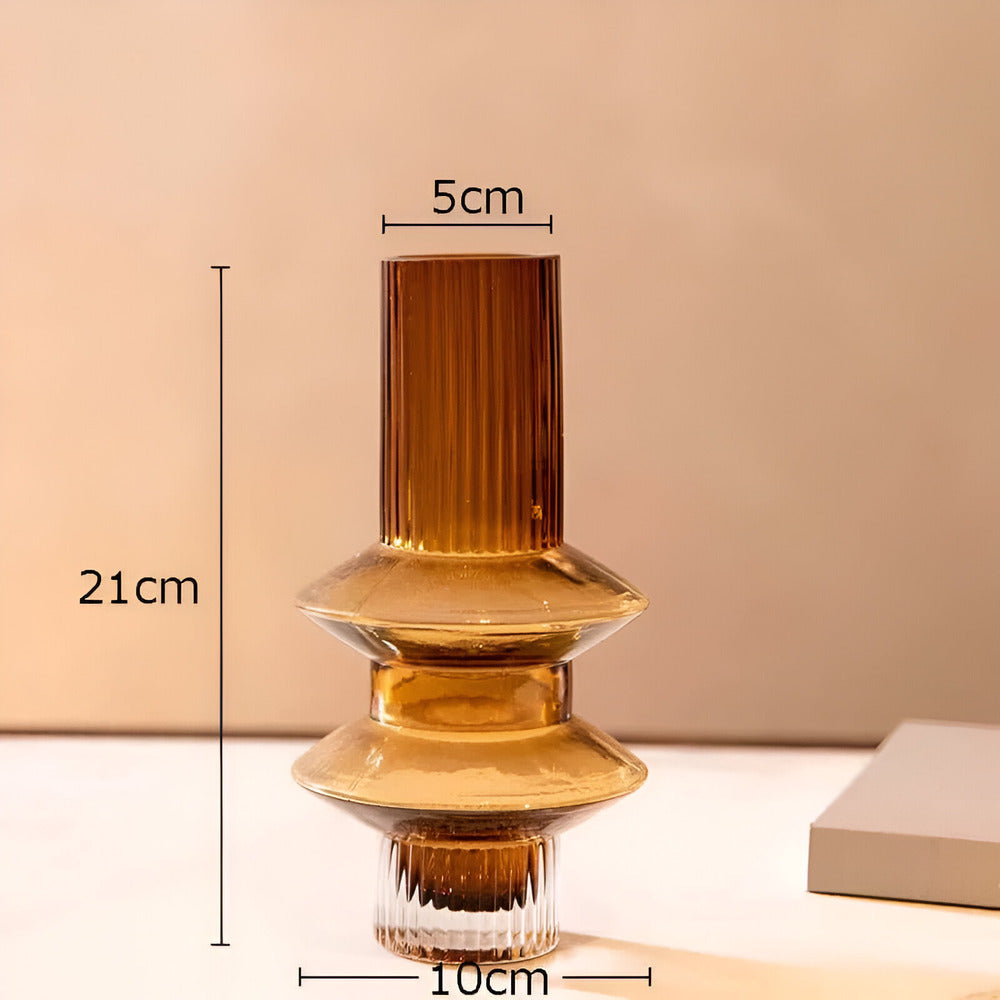 Elegante Amberglas-Vase - Zeitgenössisches Dekorationsstück für stilvolle Wohnräume