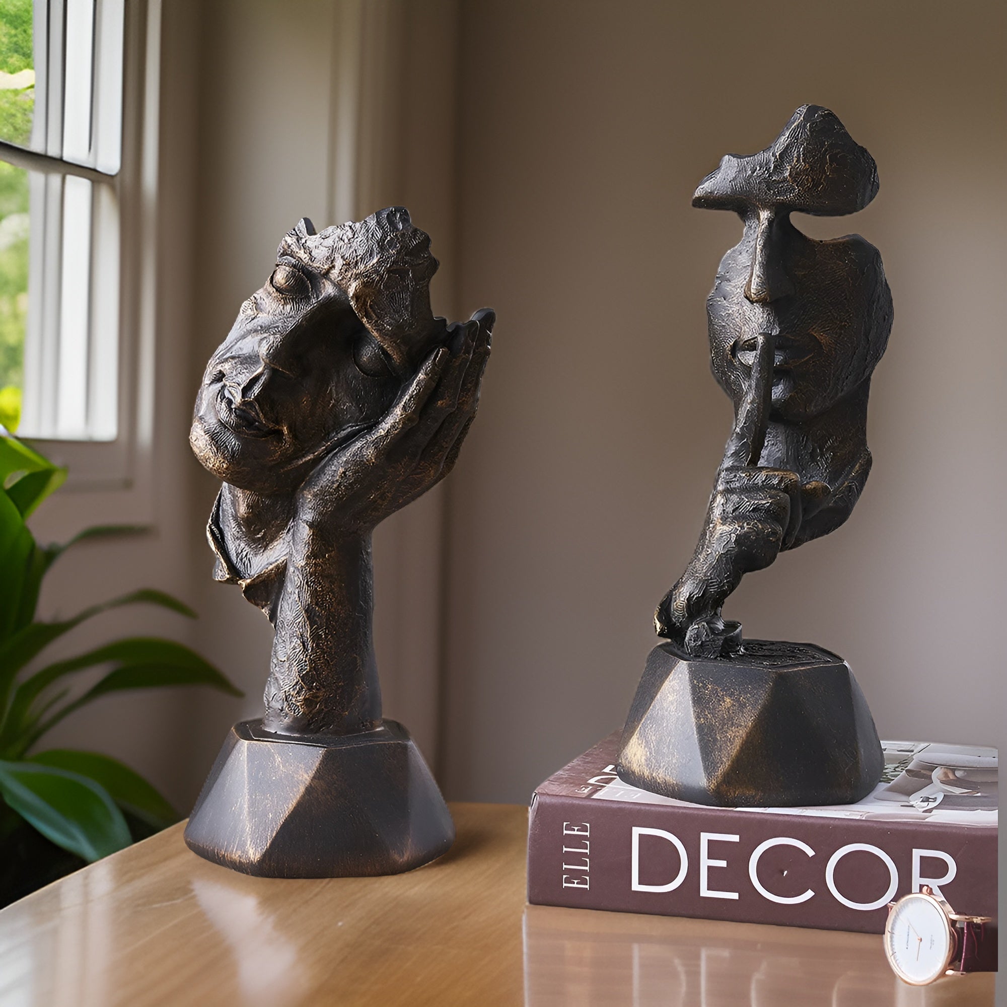 Expressive Face - Kreative Abstrakte Gesichtsskulptur für Heim und Bürodekoration