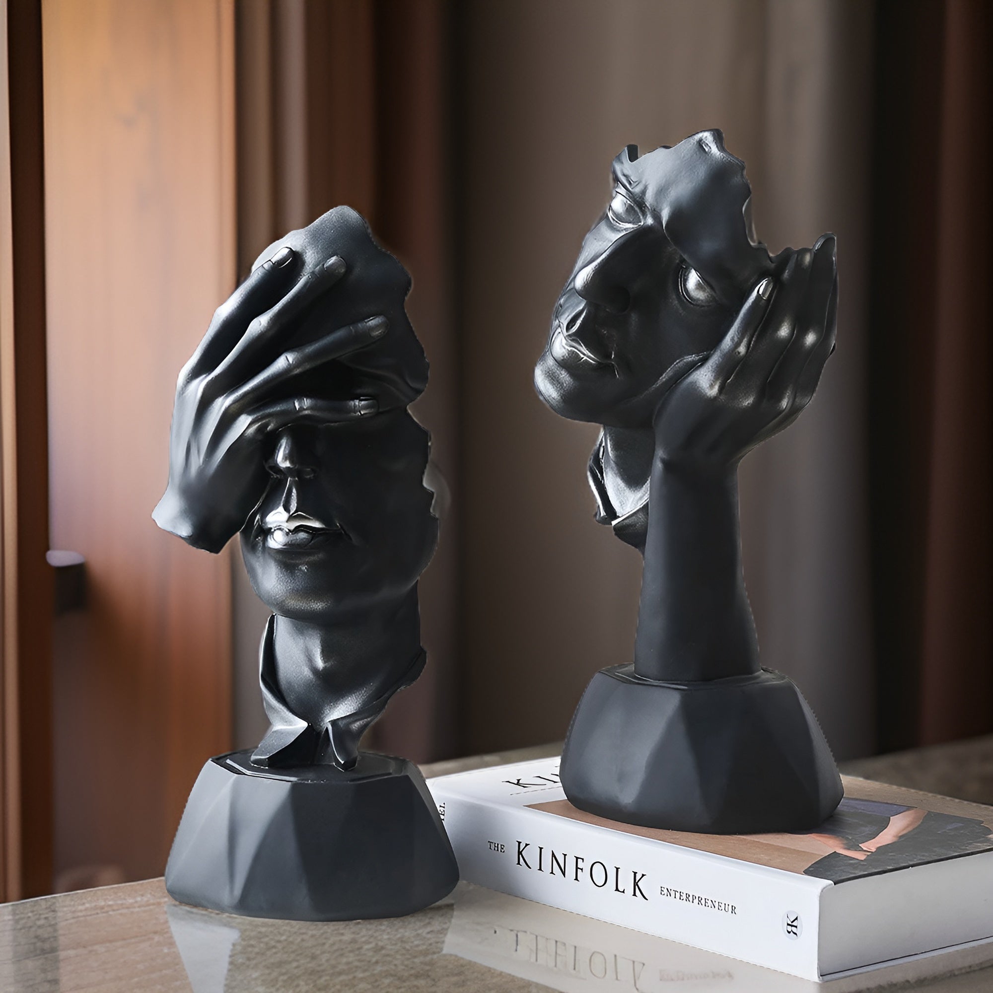 Expressive Face - Kreative Abstrakte Gesichtsskulptur für Heim und Bürodekoration