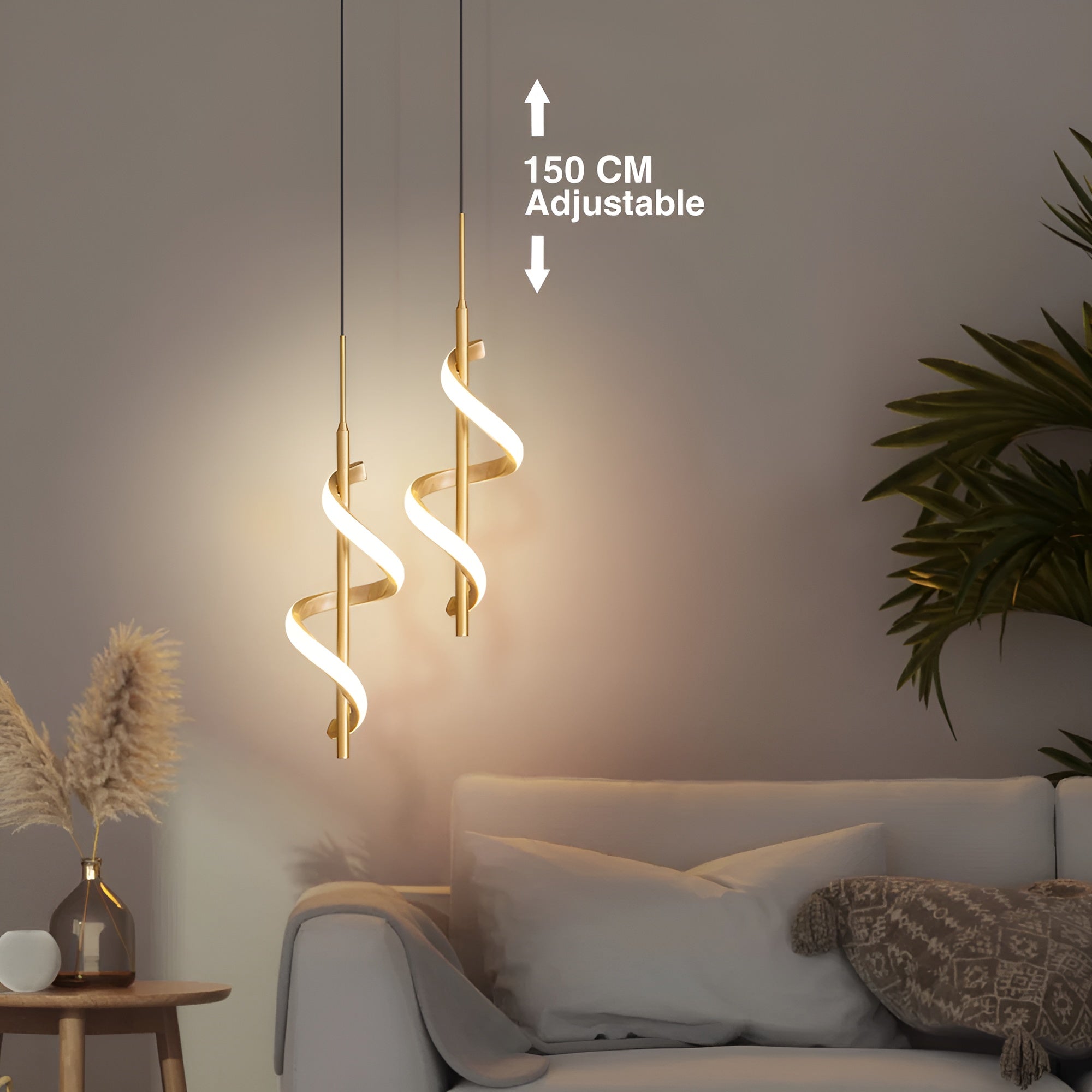 FancyTwirl Kronleuchter- Goldene Spirale Pendelleuchte