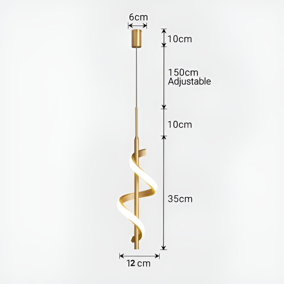 FancyTwirl Kronleuchter- Goldene Spirale Pendelleuchte