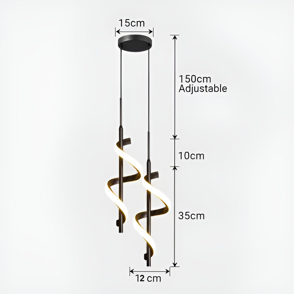 FancyTwirl Kronleuchter- Goldene Spirale Pendelleuchte