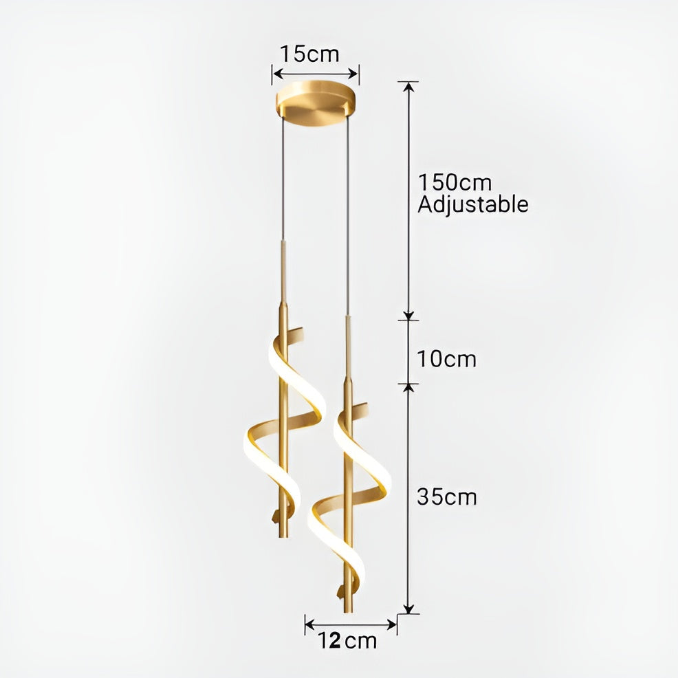 FancyTwirl Kronleuchter- Goldene Spirale Pendelleuchte