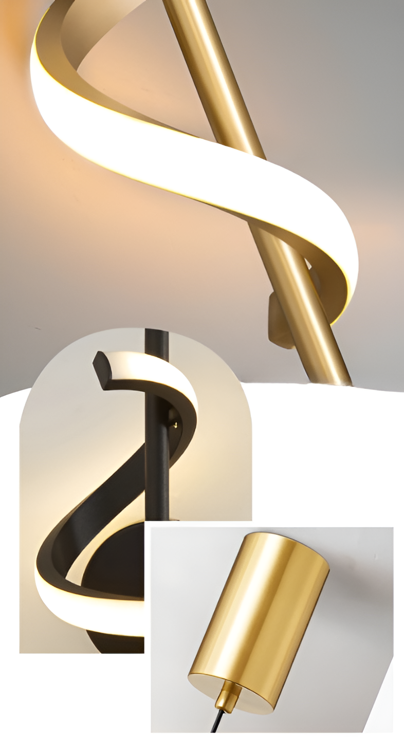 FancyTwirl Kronleuchter- Goldene Spirale Pendelleuchte