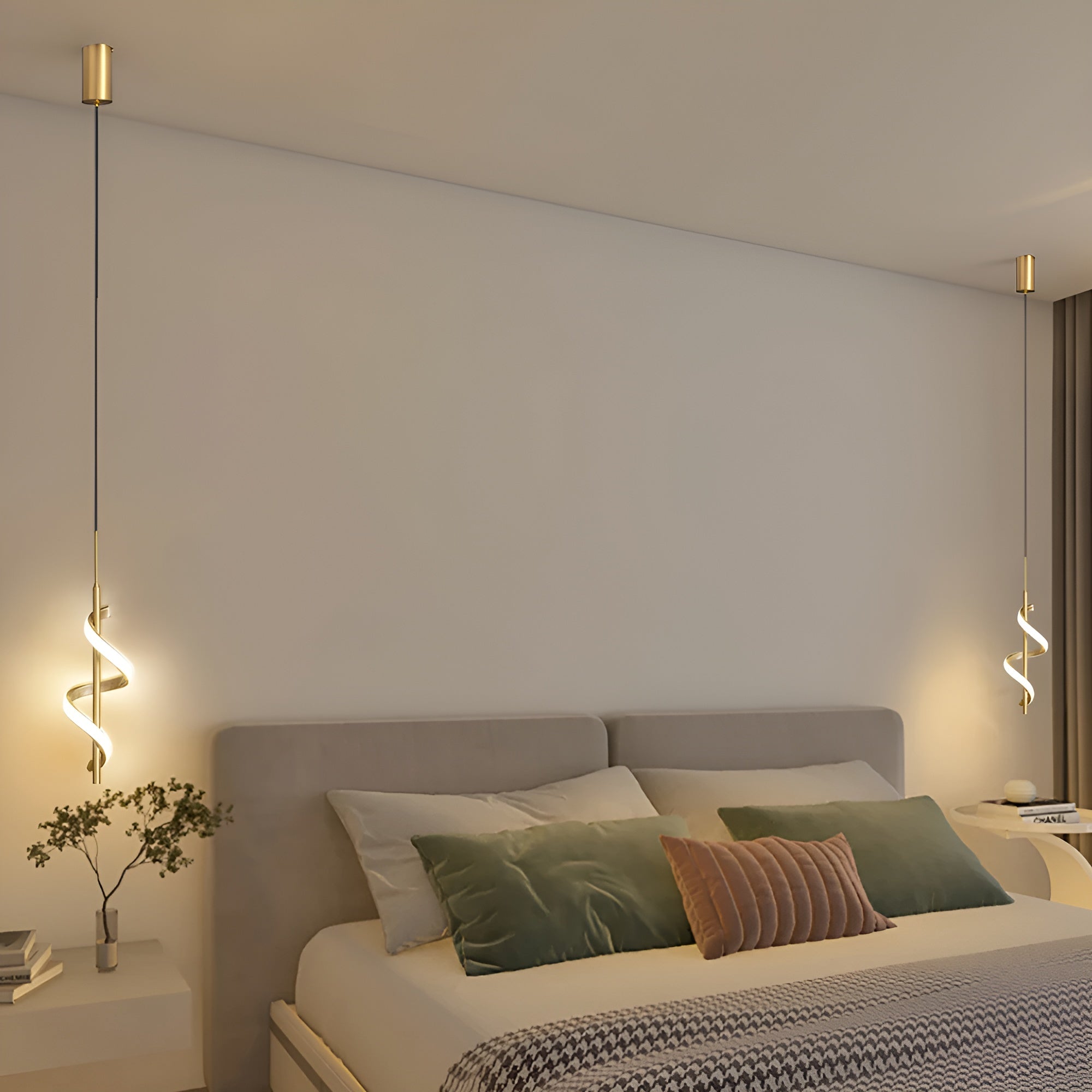 FancyTwirl Kronleuchter- Goldene Spirale Pendelleuchte