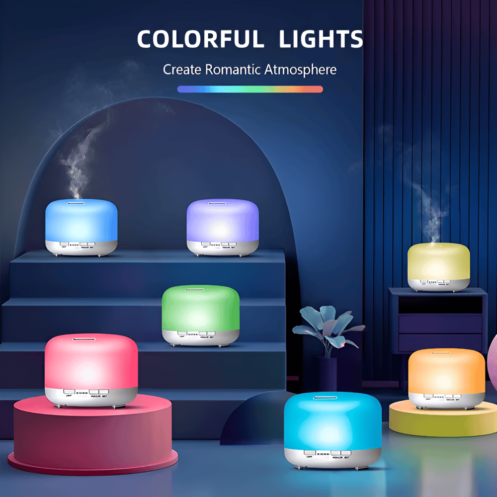 Farbenfroher Aroma-Diffuser mit Bluetooth-Lautsprecher und Luftbefeuchter-Funktion