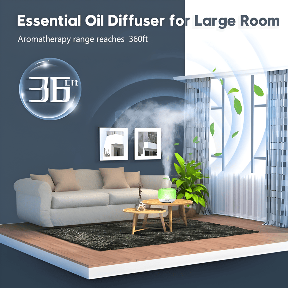 Farbenfroher Aroma-Diffuser mit Bluetooth-Lautsprecher und Luftbefeuchter-Funktion