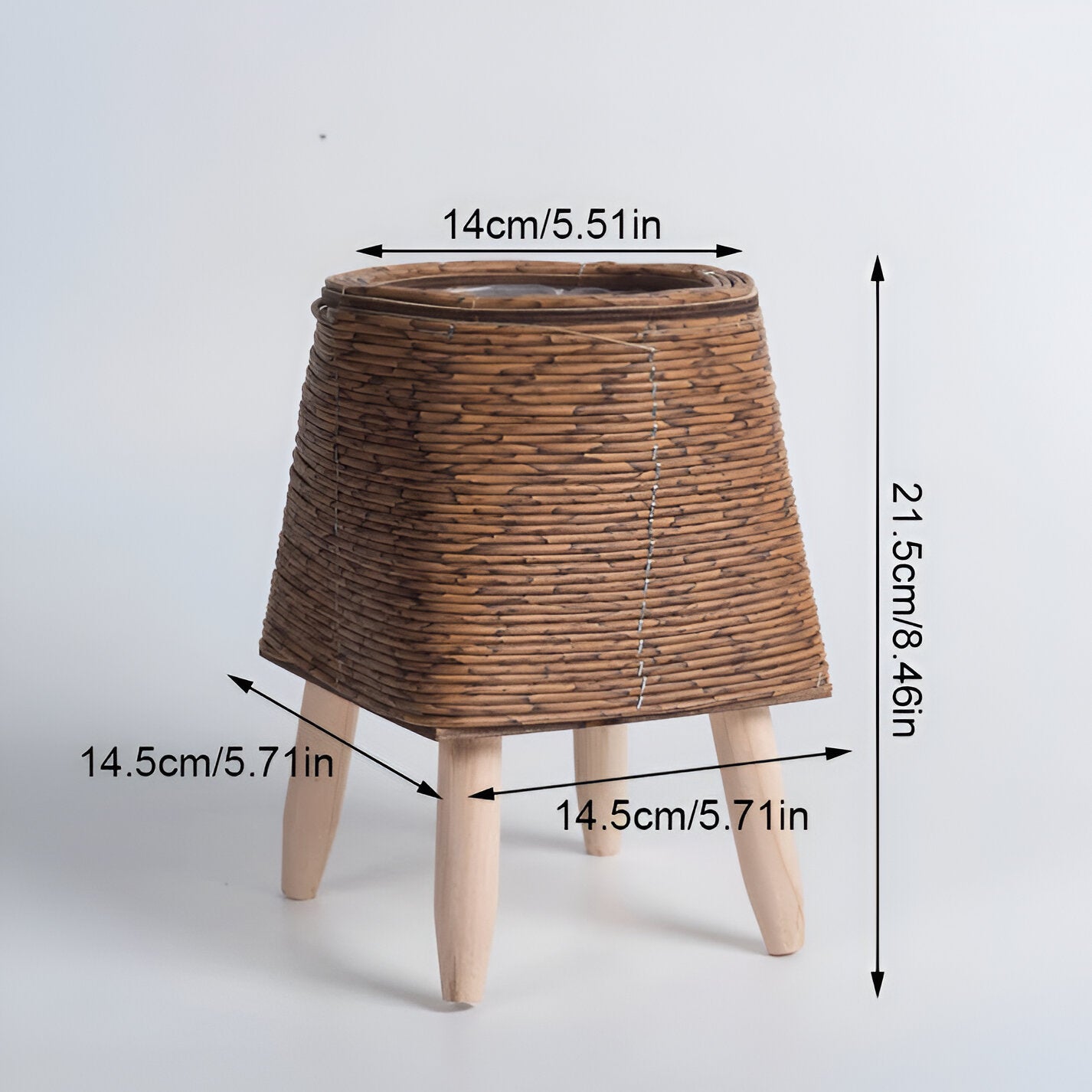 FauxWicker Pot - Artisan Rustic Rattan Pflanzkübel - Dekorative Blumenkorb