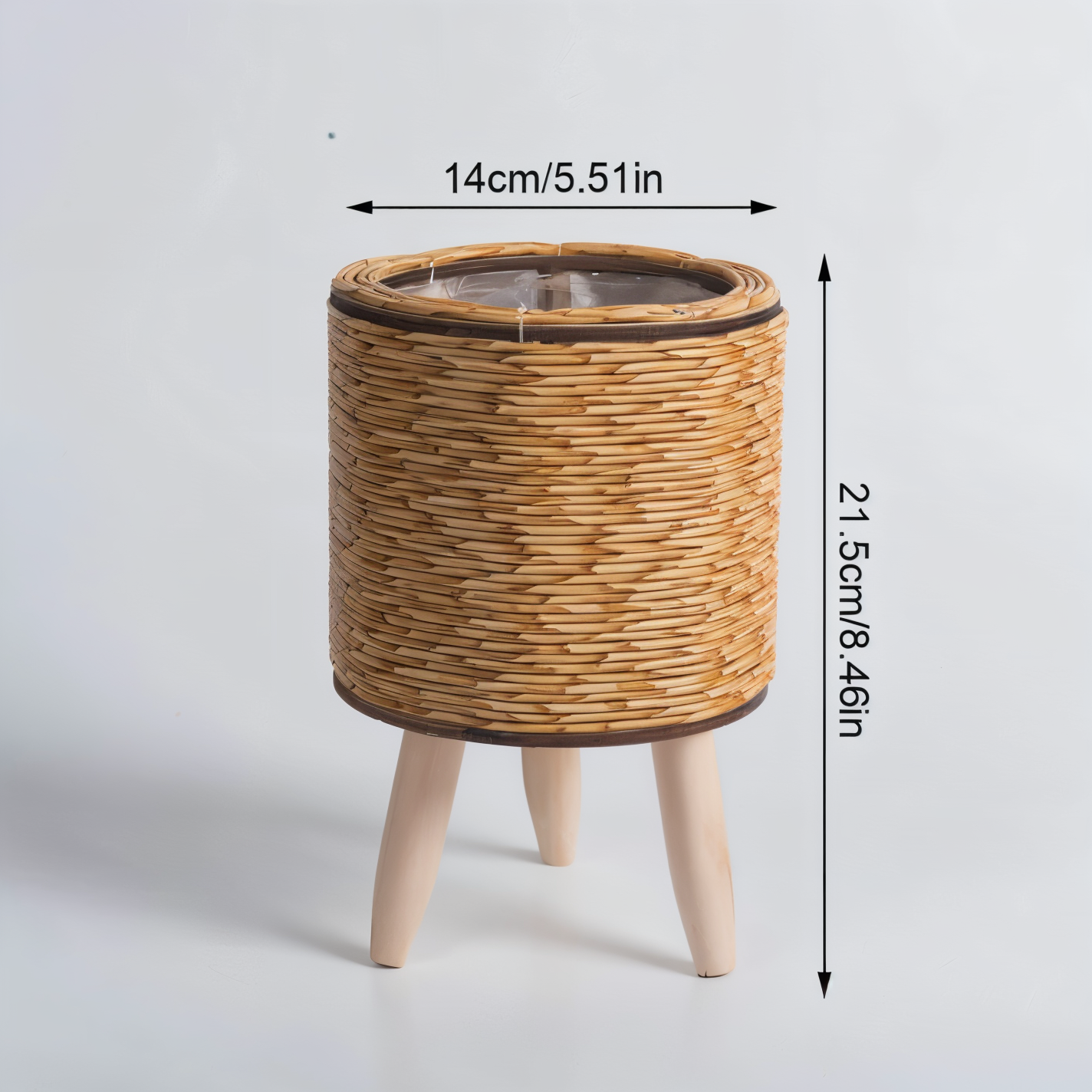 FauxWicker Pot - Artisan Rustic Rattan Pflanzkübel - Dekorative Blumenkorb