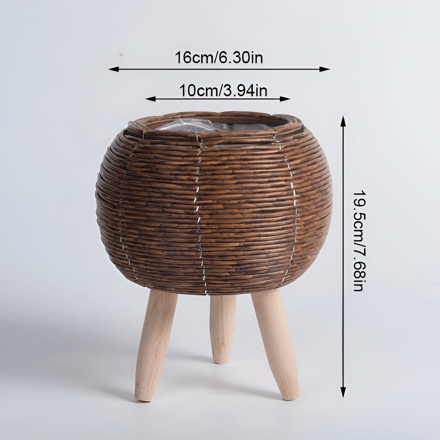 FauxWicker Pot - Artisan Rustic Rattan Pflanzkübel - Dekorative Blumenkorb
