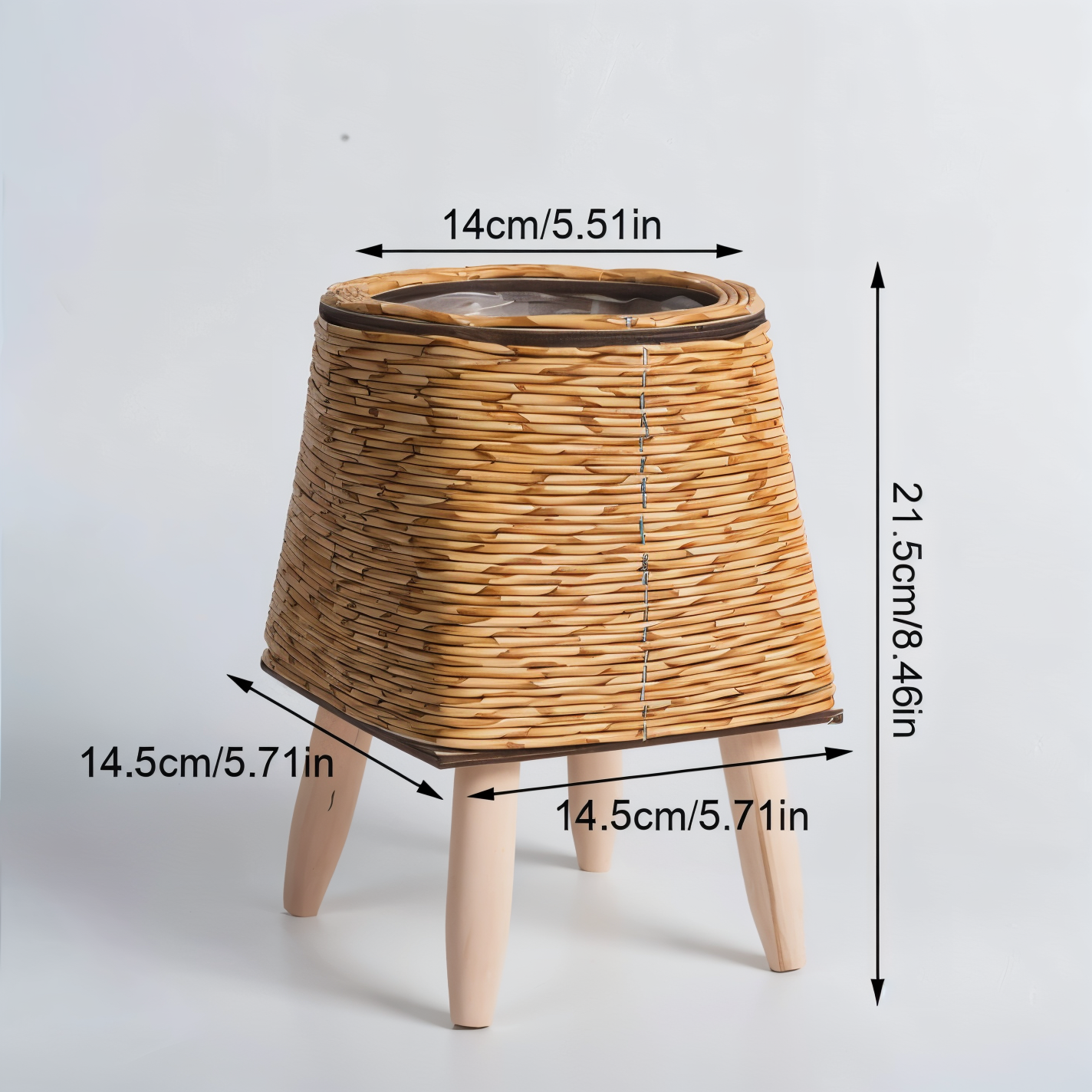 FauxWicker Pot - Artisan Rustic Rattan Pflanzkübel - Dekorative Blumenkorb
