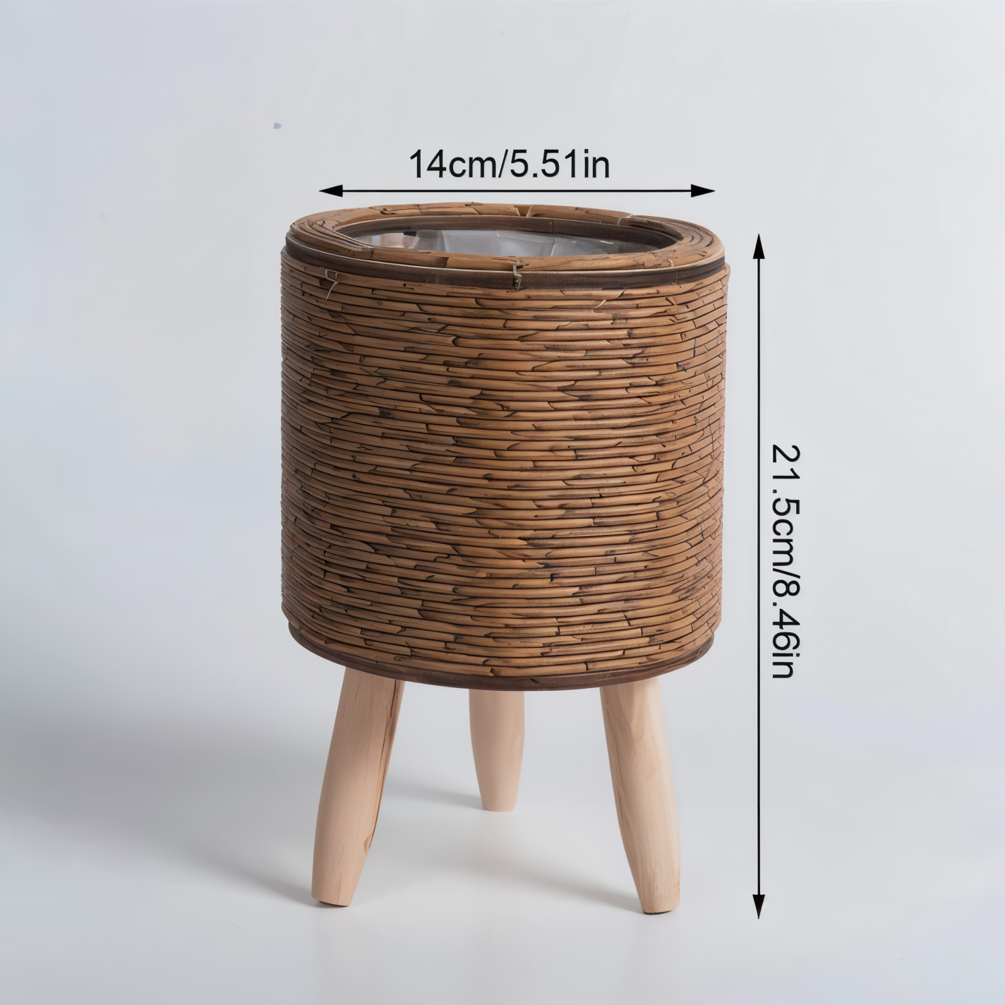 FauxWicker Pot - Artisan Rustic Rattan Pflanzkübel - Dekorative Blumenkorb