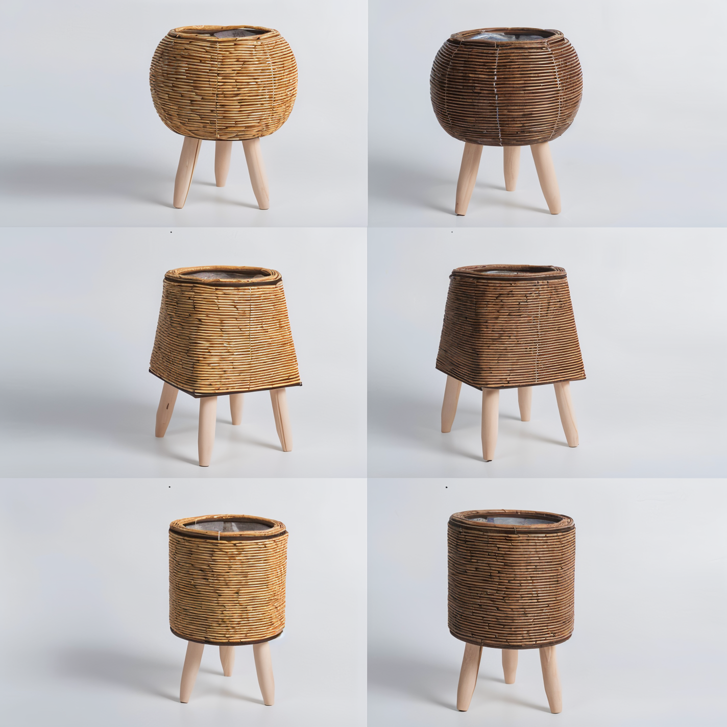 FauxWicker Pot - Artisan Rustic Rattan Pflanzkübel - Dekorative Blumenkorb
