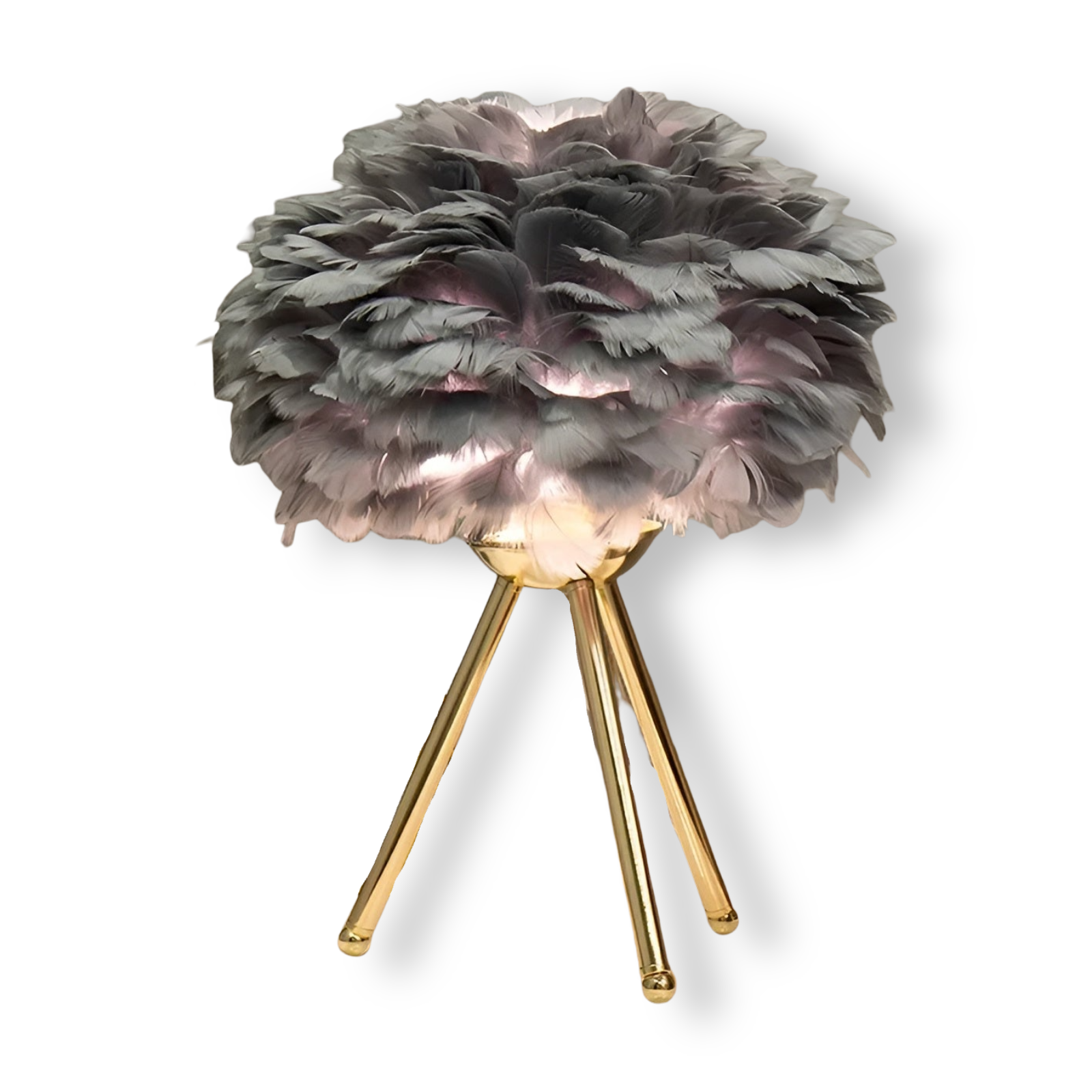Feather Glow - Handgefertigte Straußenfeder Tischlampe für Romantisches Ambiente