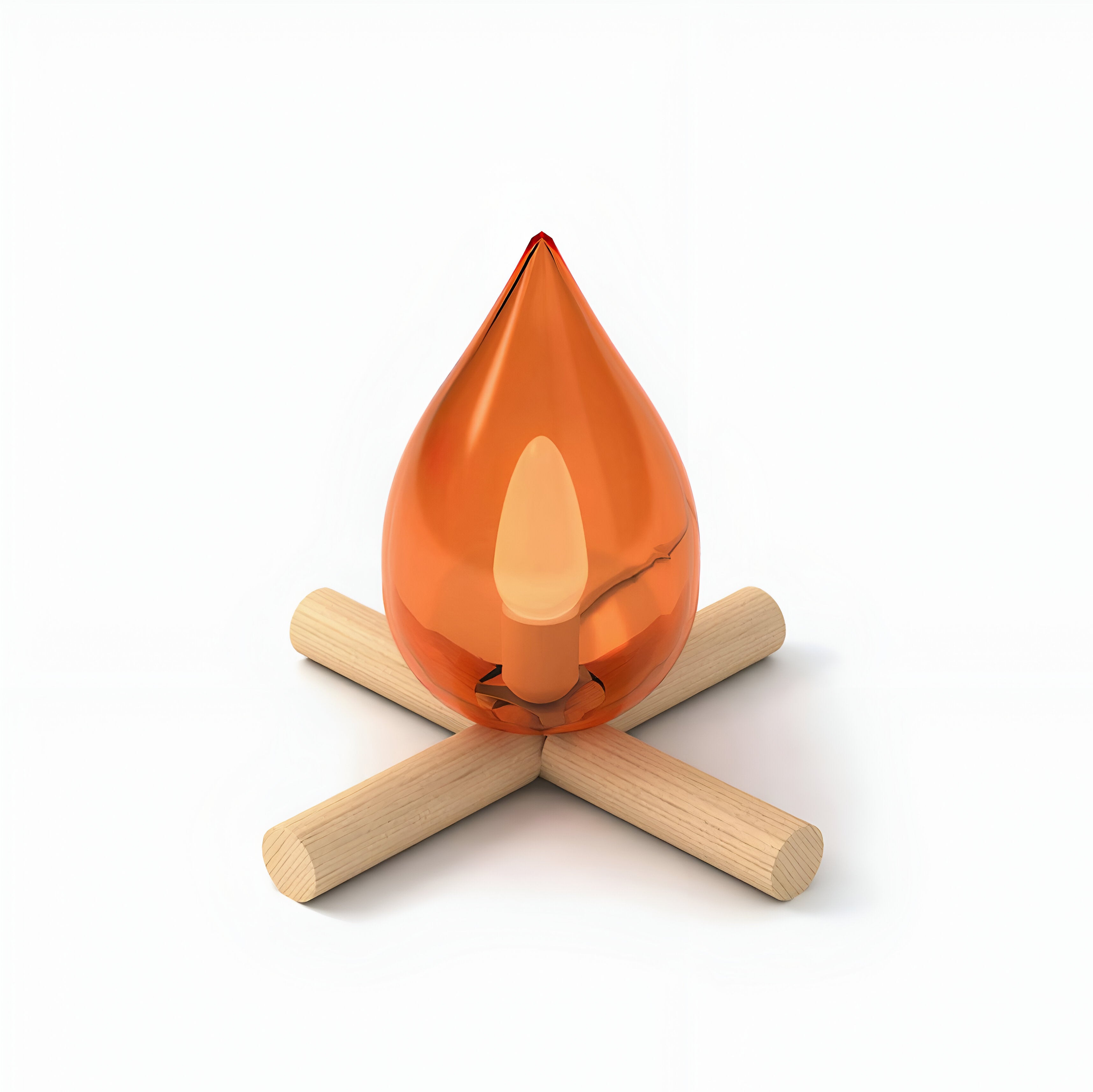 FireFlare Tischlampe - Lagerfeuer Flamme Lampe LED mit Holzsockel