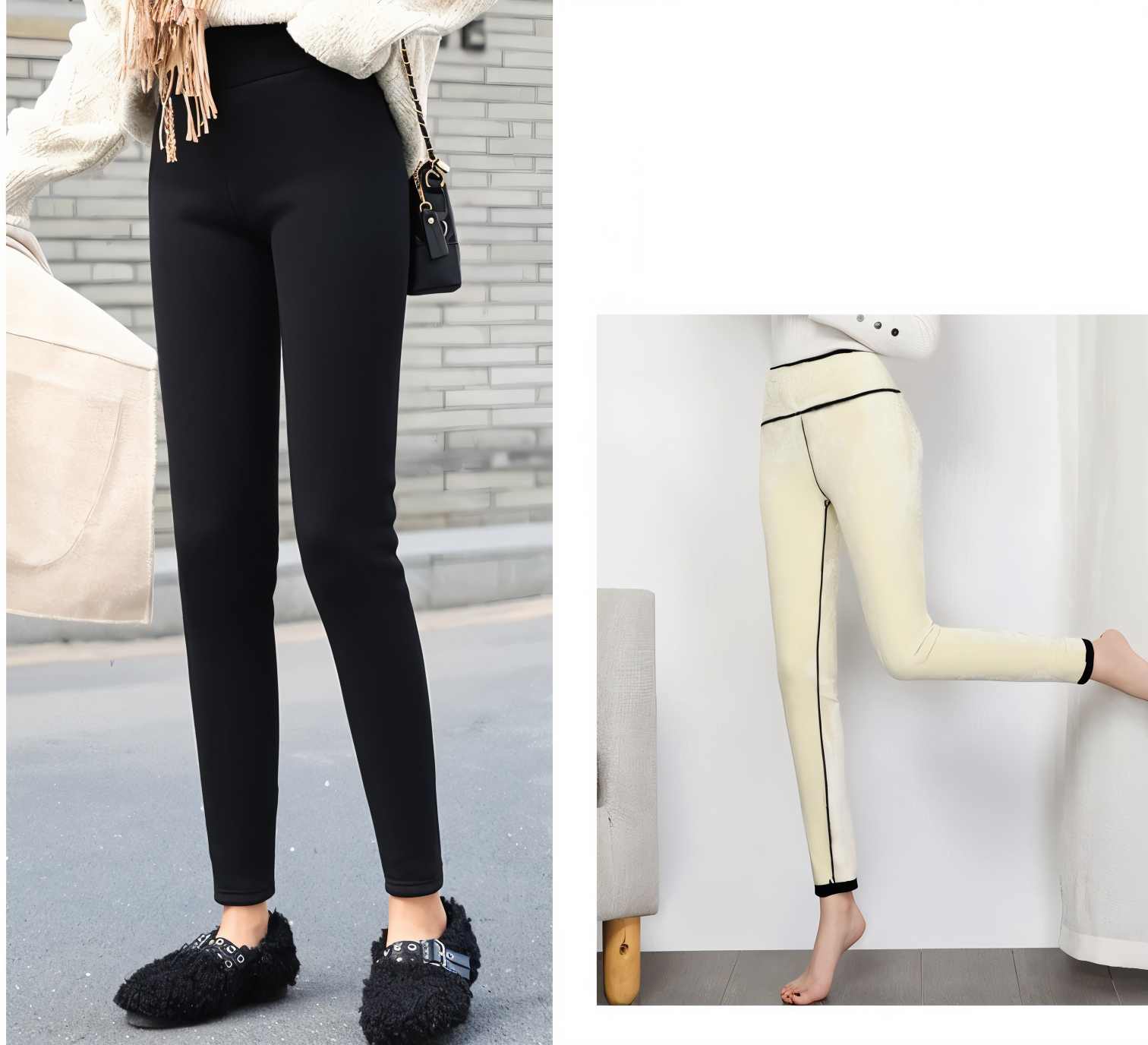 FitFlex Fleece Legging - Plüschhose mit hoher Taille und Dehnbarkeit für Frauen