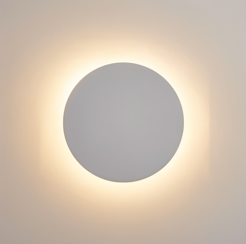 FullHalo Wandleuchte - Runde Schwarz/Weiß/Gold Metall LED Wandlampe - Modernes Wandlampen Design