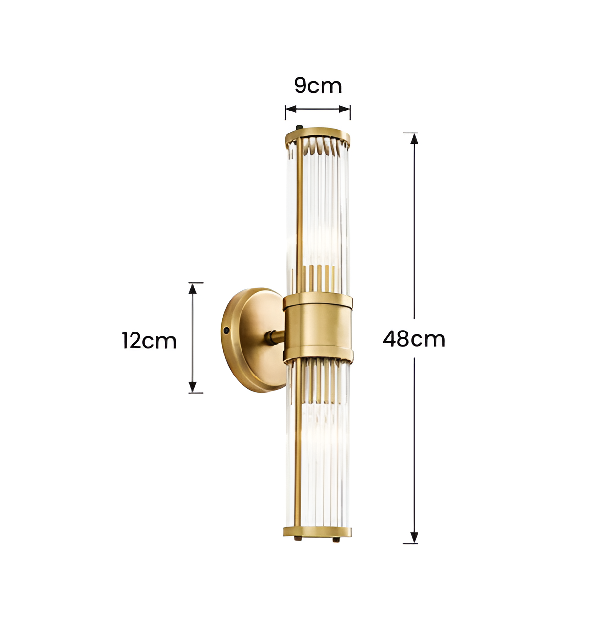 Luxuriöse Goldkristall Wandleuchte - Moderne Gerippte Wandlampe - E14 Wandleuchten LED