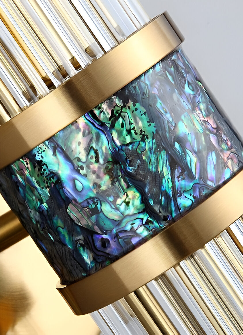 Luxuriöse Goldkristall Wandleuchte - Moderne Gerippte Wandlampe - E14 Wandleuchten LED