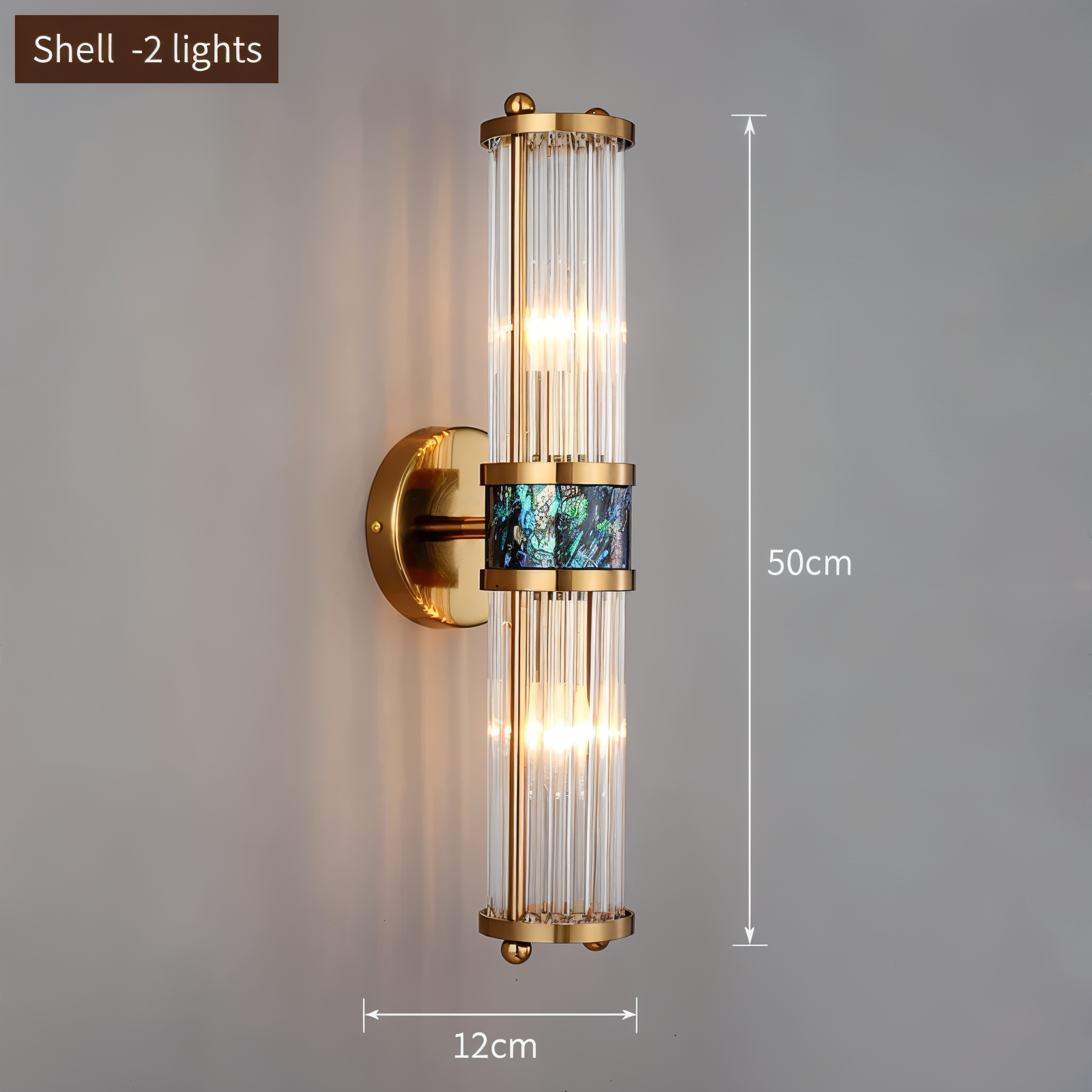 Luxuriöse Goldkristall Wandleuchte - Moderne Gerippte Wandlampe - E14 Wandleuchten LED