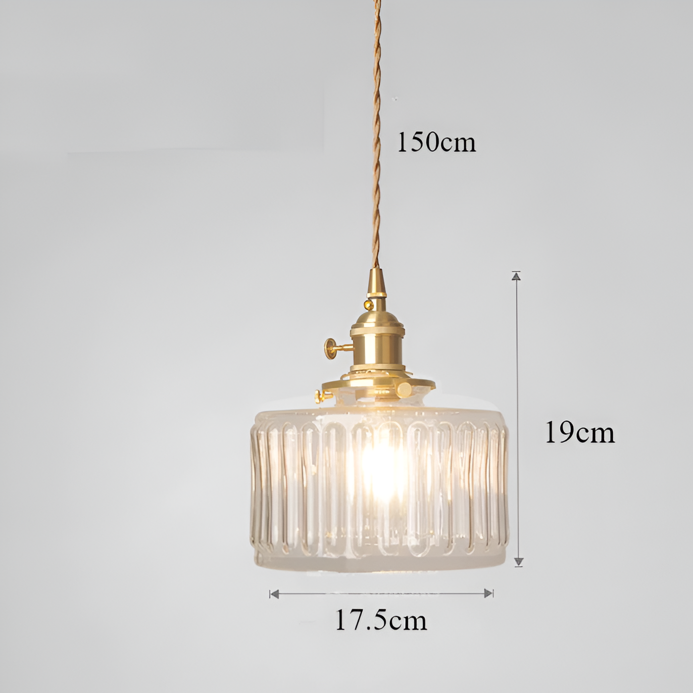 GlamourGlass Pendelleuchte - Vintage Grün Hängelampe - Zylindrische Leuchte