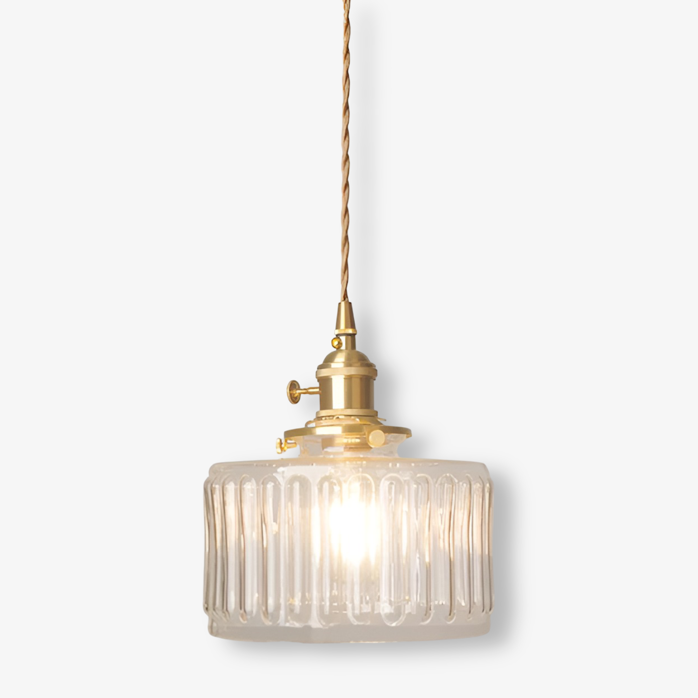GlamourGlass Pendelleuchte - Vintage Grün Hängelampe - Zylindrische Leuchte