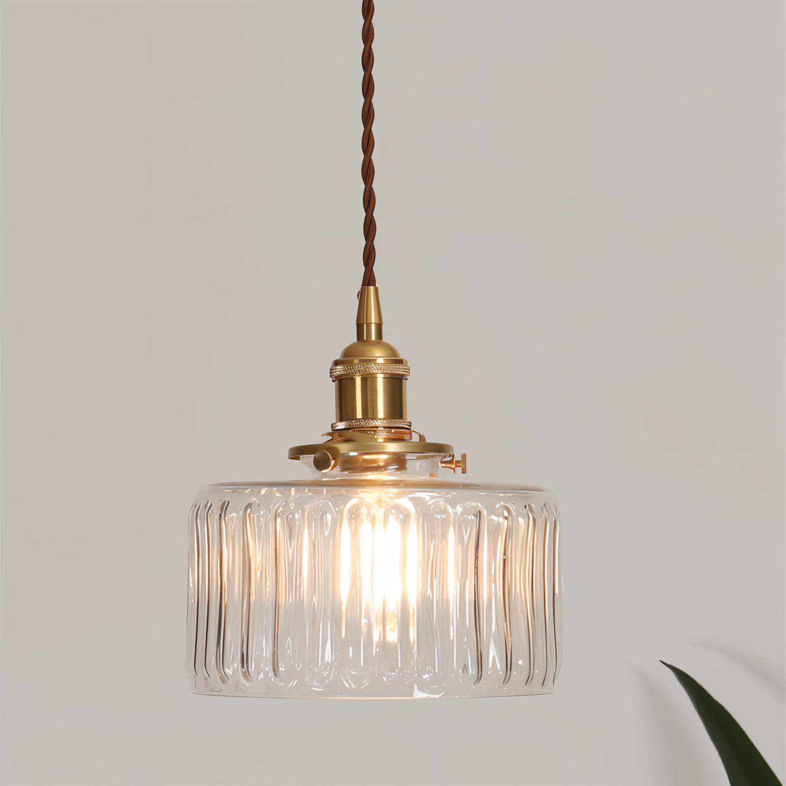 GlamourGlass Pendelleuchte - Vintage Grün Hängelampe - Zylindrische Leuchte