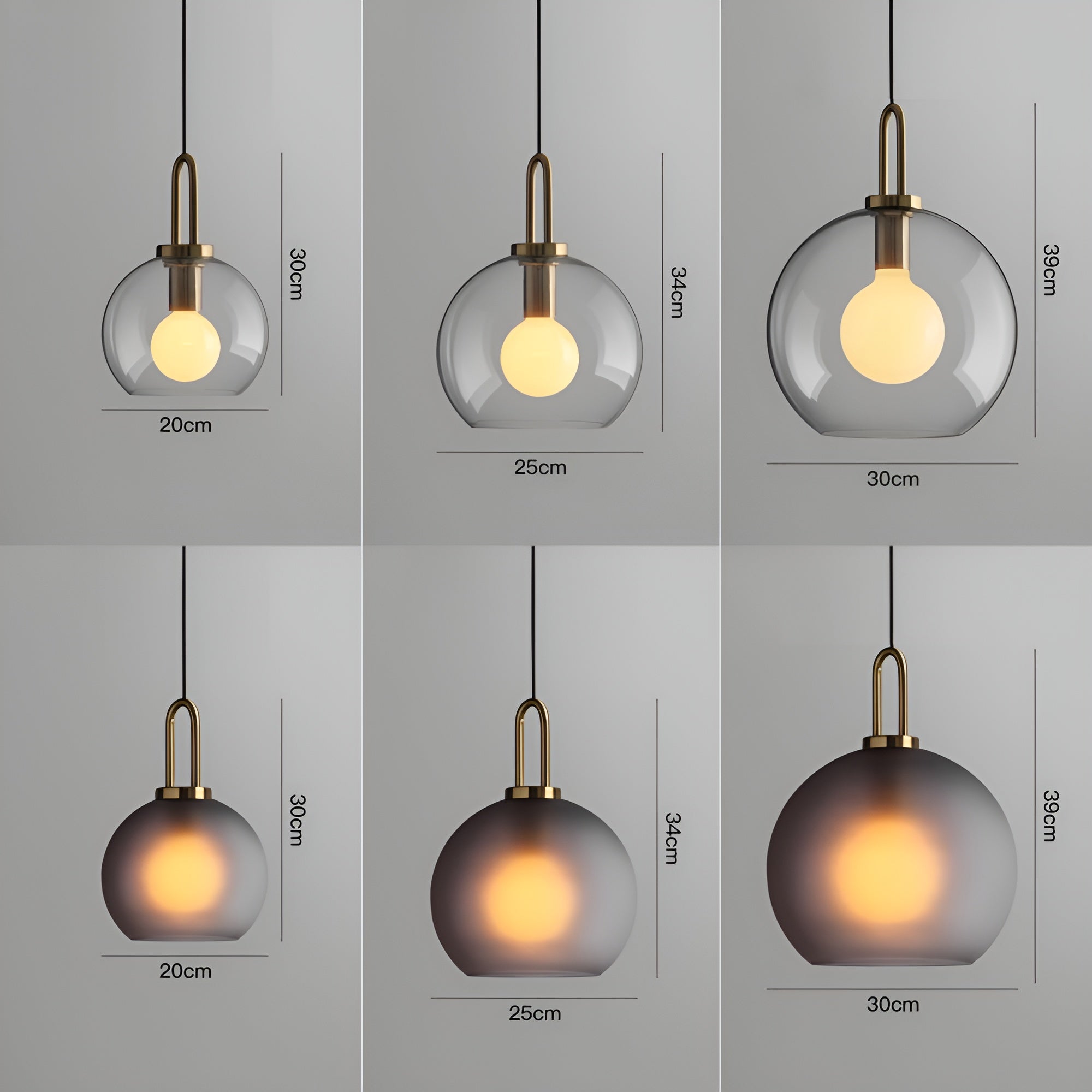 GlassGleam Pendelleuchte - Einseitige Vintage-Glaskugelleuchte