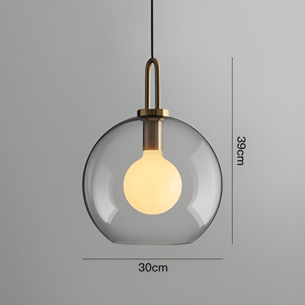 GlassGleam Pendelleuchte - Einseitige Vintage-Glaskugelleuchte