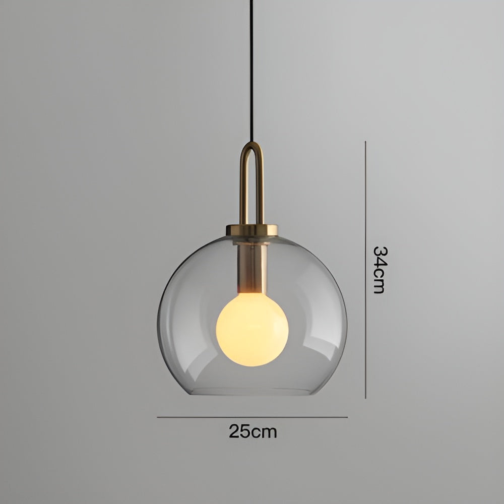 GlassGleam Pendelleuchte - Einseitige Vintage-Glaskugelleuchte