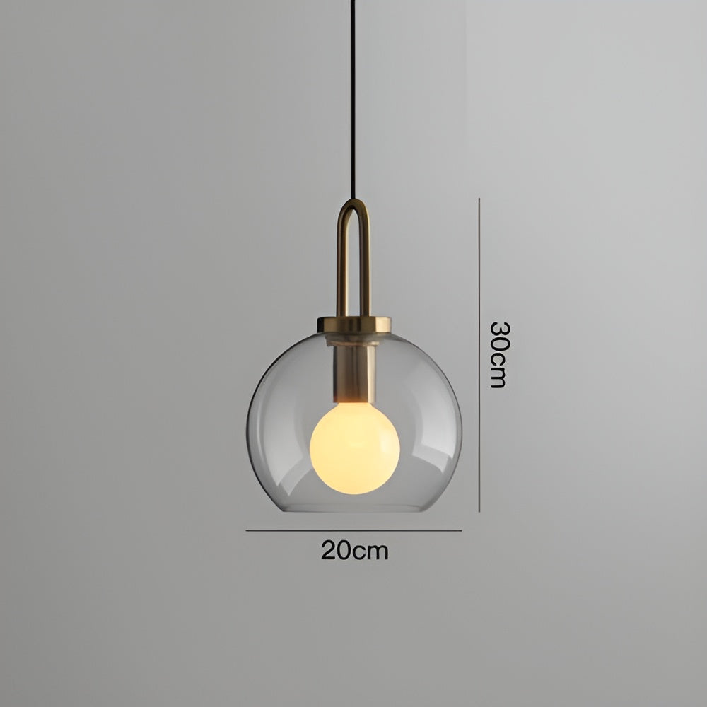 GlassGleam Pendelleuchte - Einseitige Vintage-Glaskugelleuchte