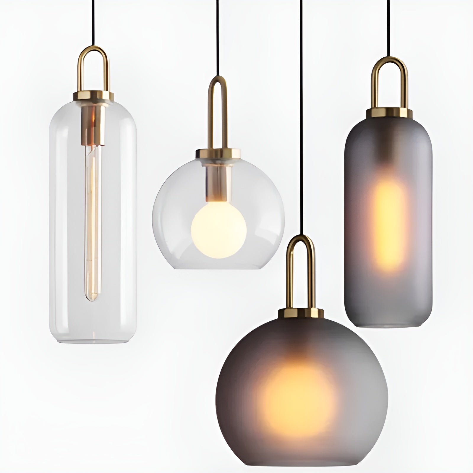 GlassGleam Pendelleuchte - Einseitige Vintage-Glaskugelleuchte