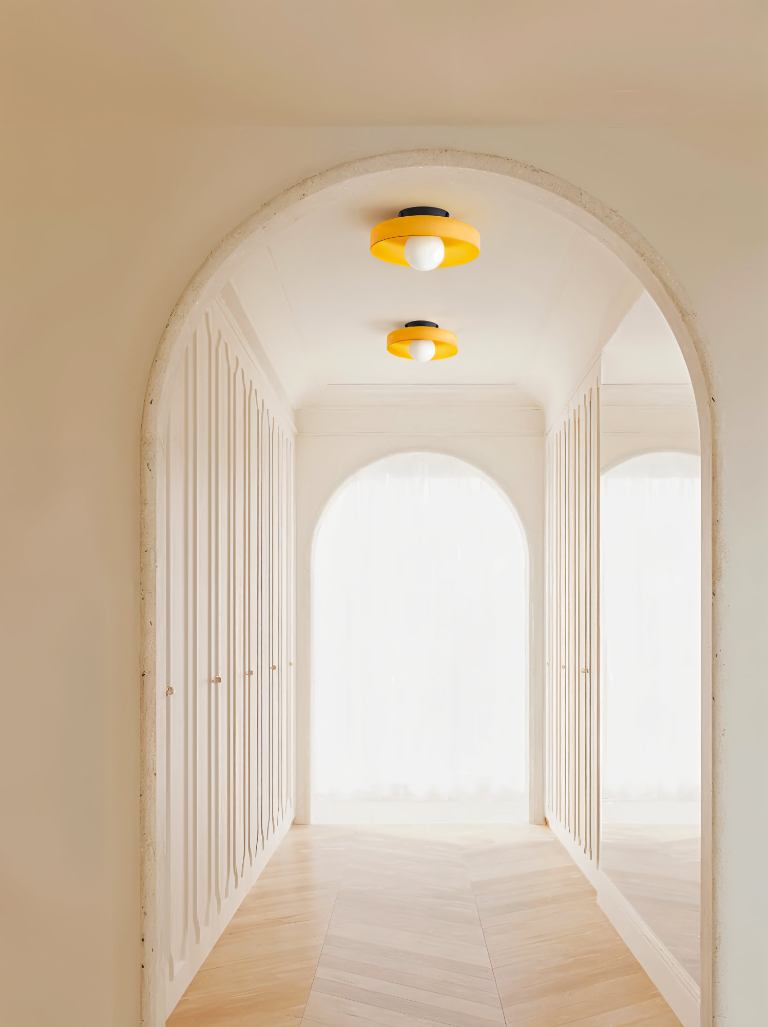 OrangeBeam Nordische Deckenleuchte- Halbbündige Deckenleuchten aus Glas