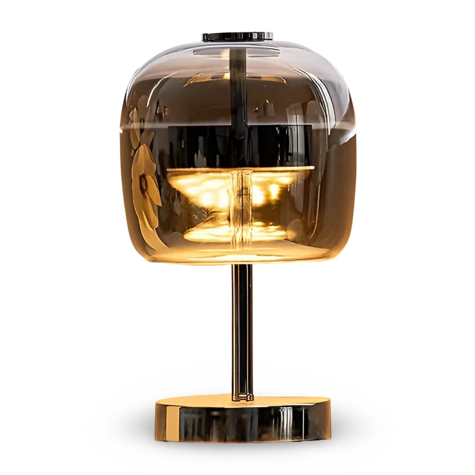 Gleam Lamp - Stylische rauchgraue Glaslampe USB-betriebenes dimmbares Licht