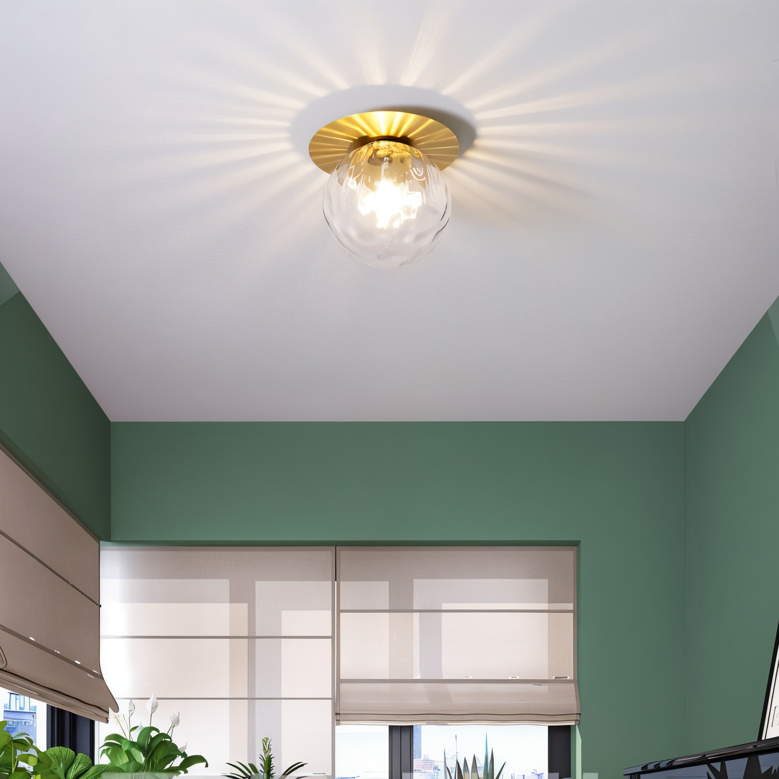 GlobeGlist Deckenleuchte - Stilvolle Mattierte & Klare Kristallkugel LED Deckenleuchte