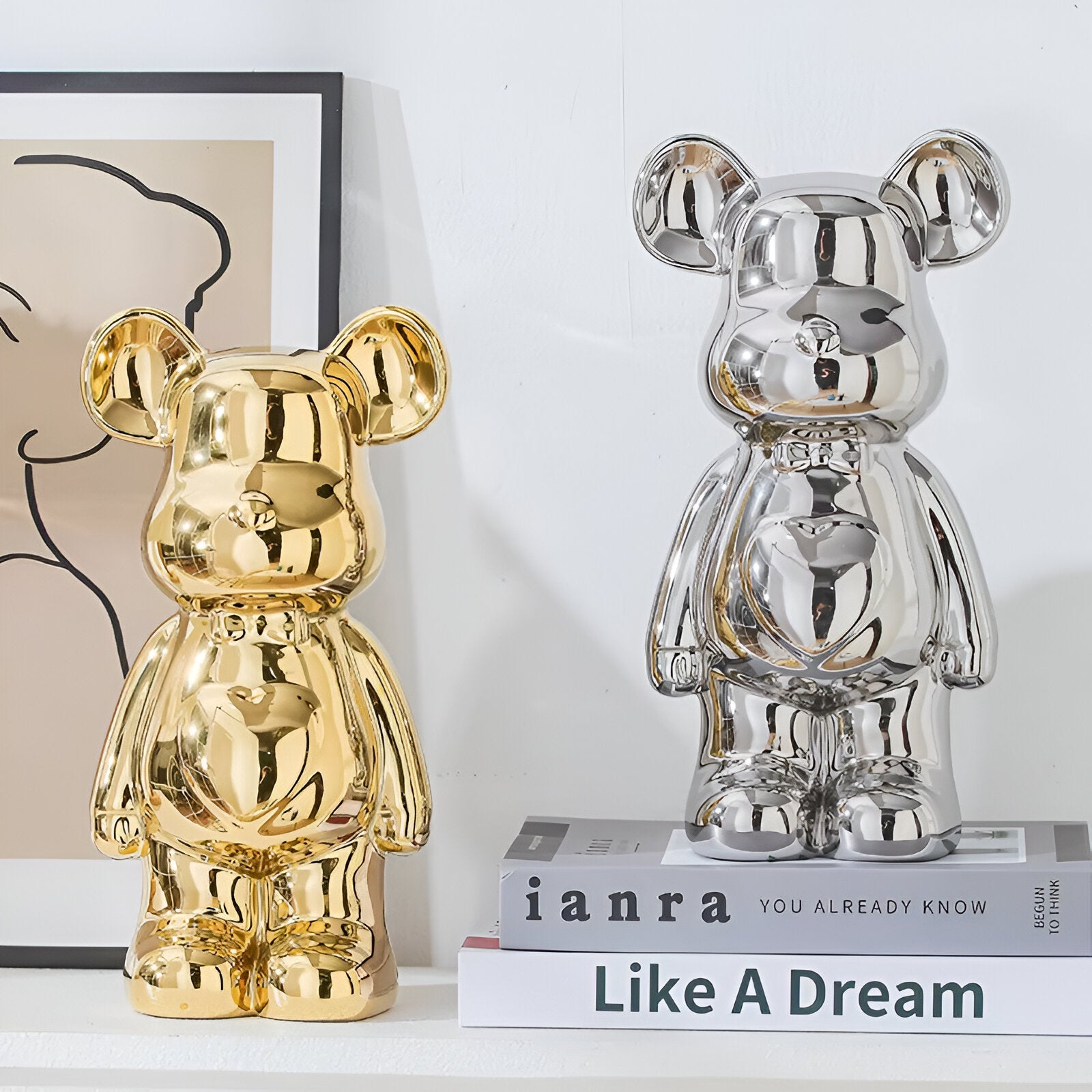 GlossiBear Figurine - Bunte Moderne Bärenkunst Statue