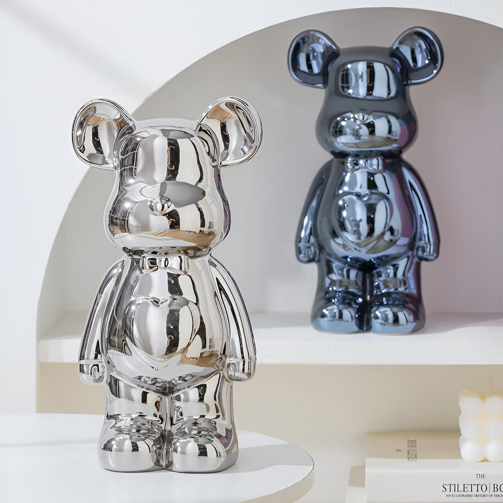 GlossiBear Figurine - Bunte Moderne Bärenkunst Statue