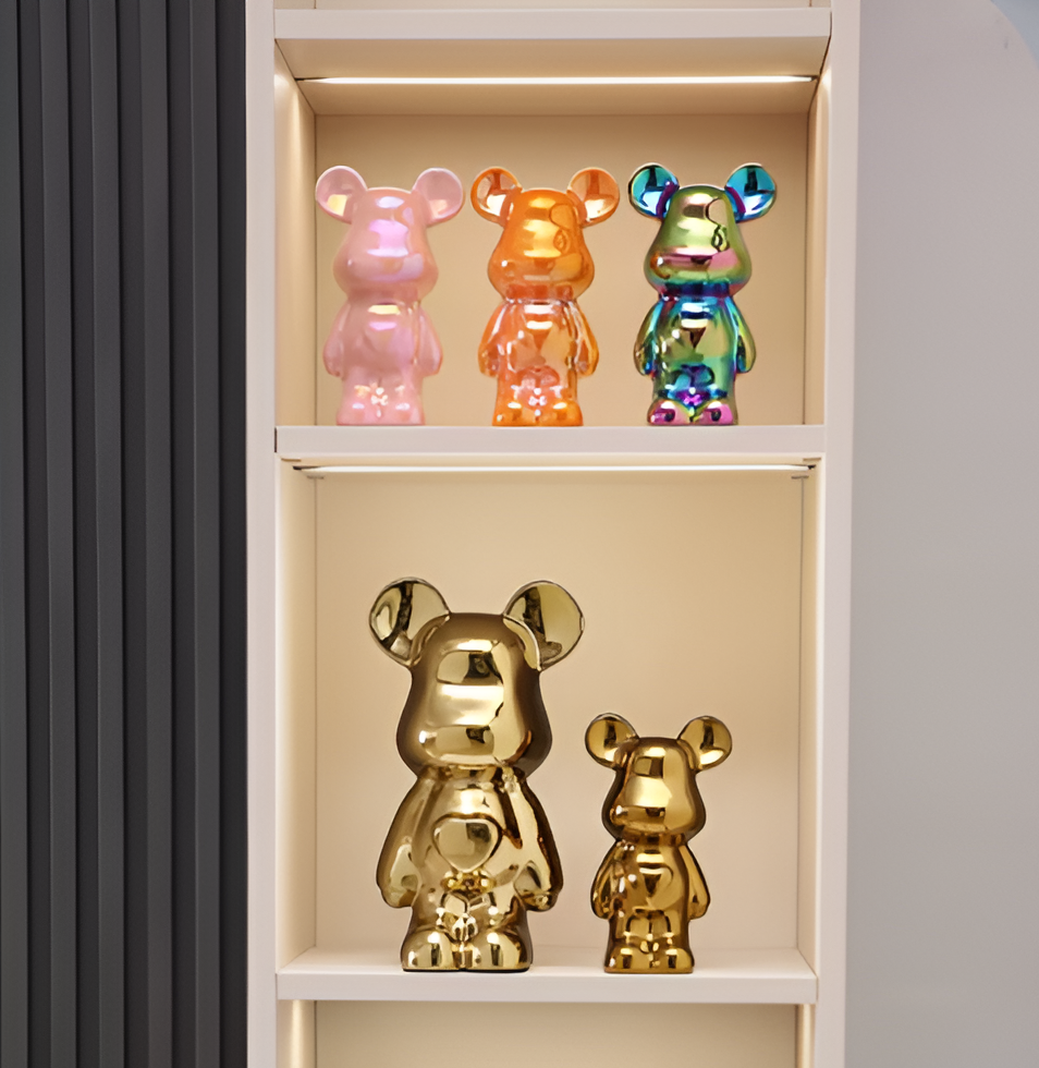 GlossiBear Figurine - Bunte Moderne Bärenkunst Statue