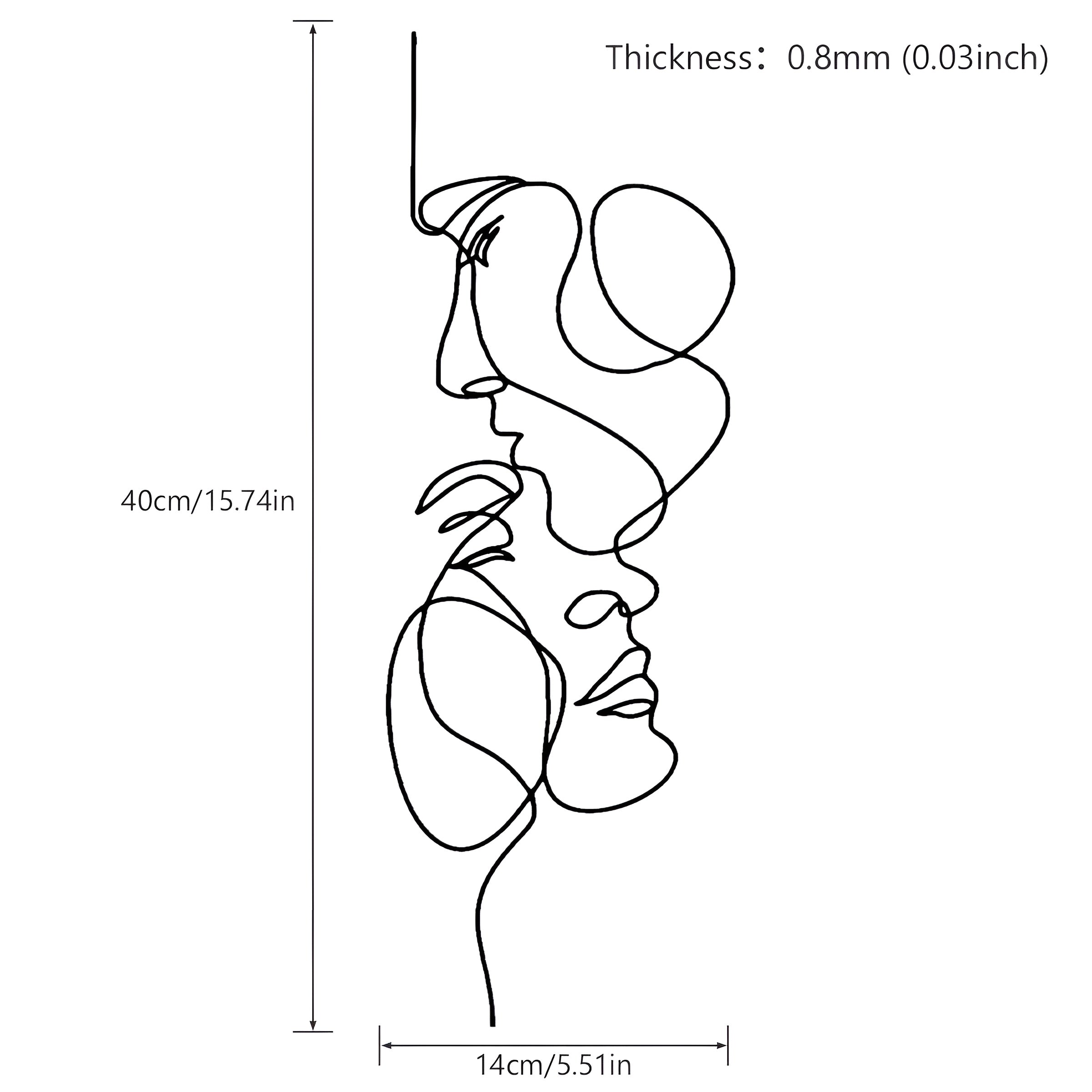 Graceful Lines - Einzigartige 3D-Wanddekoration aus Metall für minimalistische Wohnungen