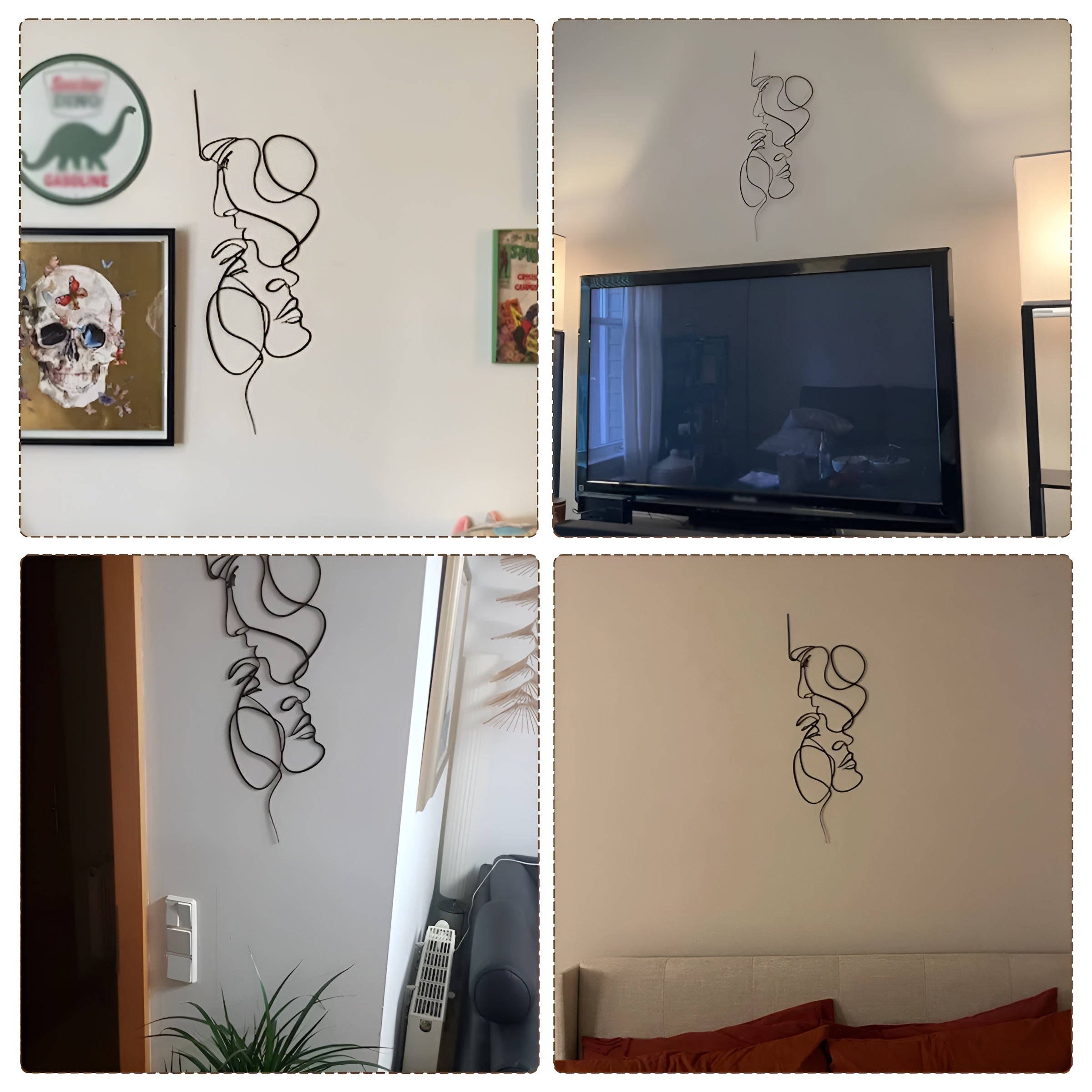 Graceful Lines - Einzigartige 3D-Wanddekoration aus Metall für minimalistische Wohnungen