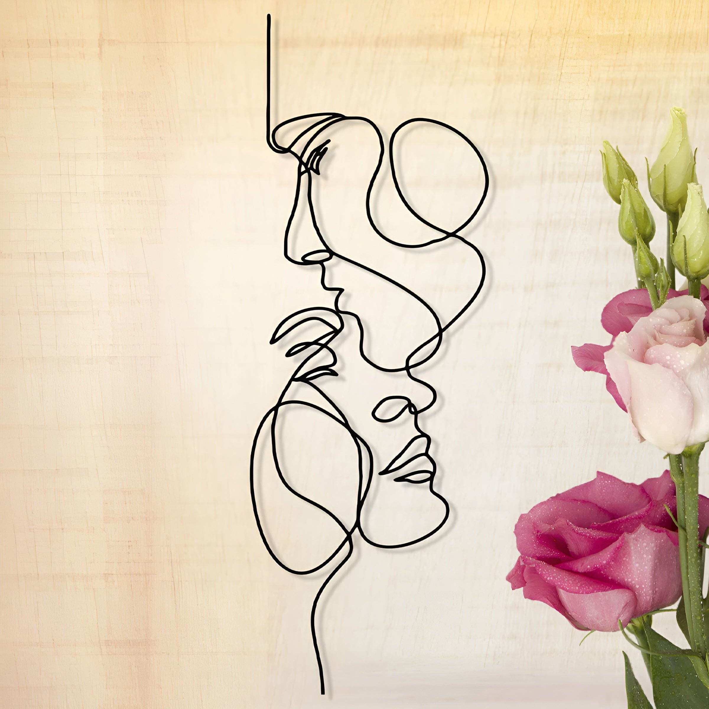 Graceful Lines - Einzigartige 3D-Wanddekoration aus Metall für minimalistische Wohnungen