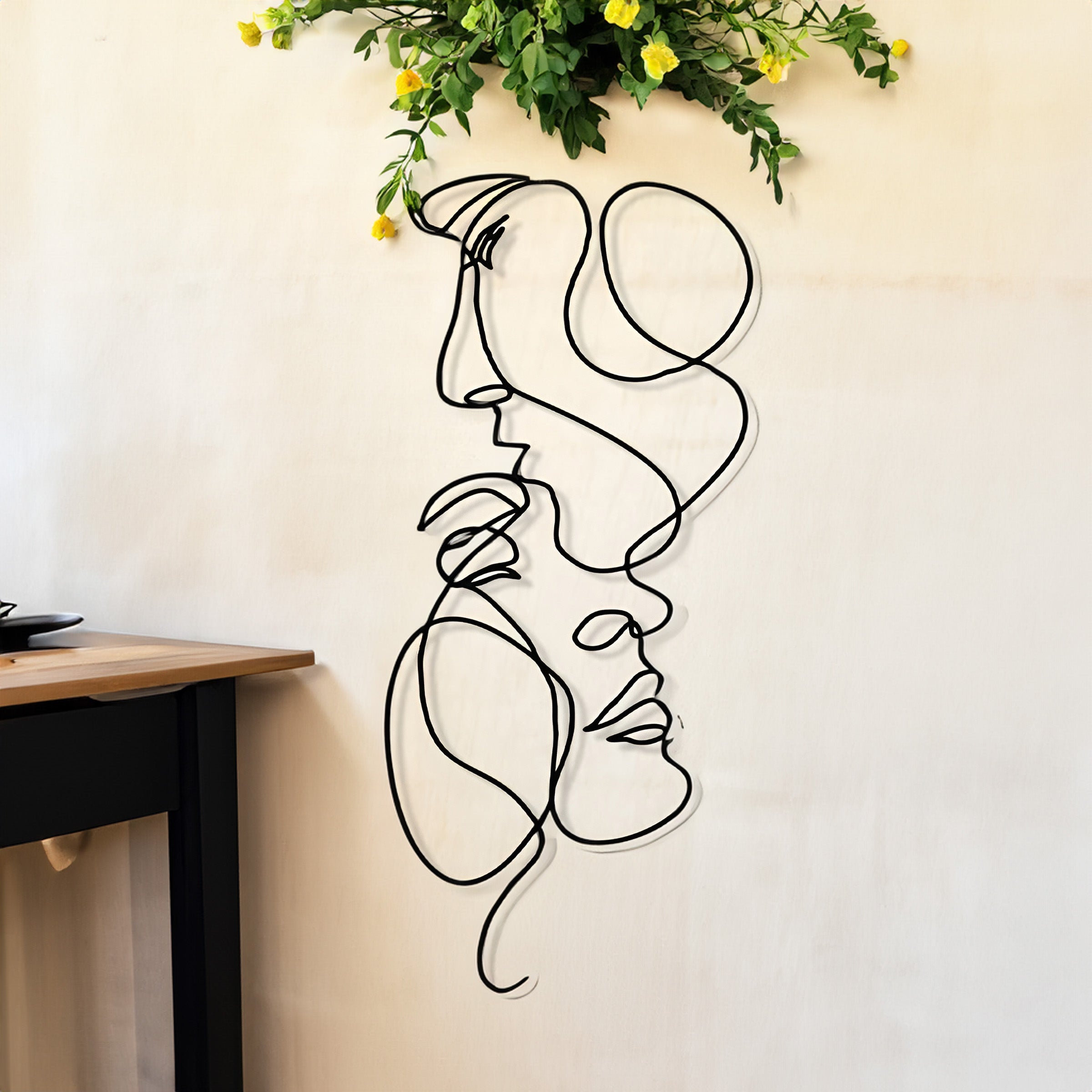 Graceful Lines - Einzigartige 3D-Wanddekoration aus Metall für minimalistische Wohnungen