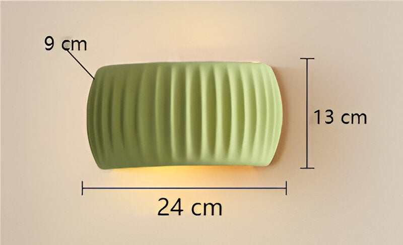 Grün Gerippte Wandleuchte - Artistic Macaron Lampe - Harz Nordic Beleuchtung