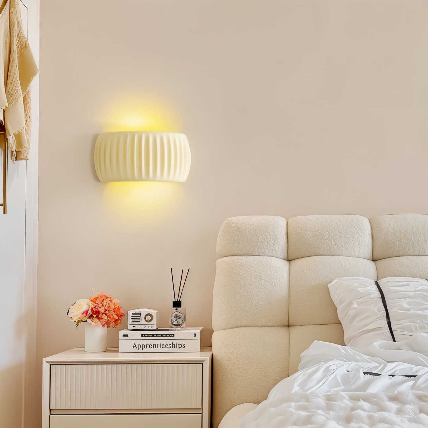 Grün Gerippte Wandleuchte - Artistic Macaron Lampe - Harz Nordic Beleuchtung