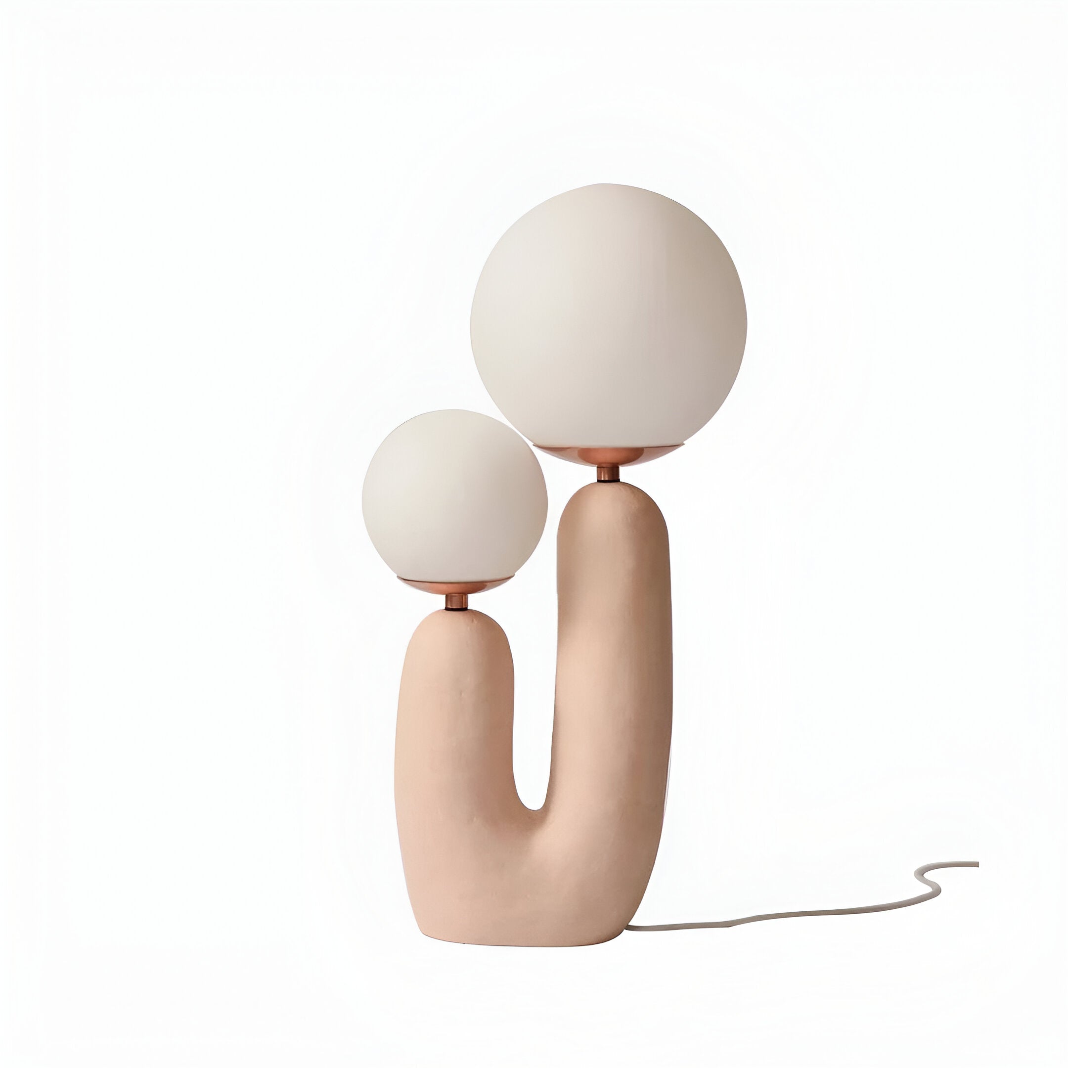 Harz U Tischlampe - Nordische Dual Glas Globus Tischleuchte - Kreative Kaktus Lampe