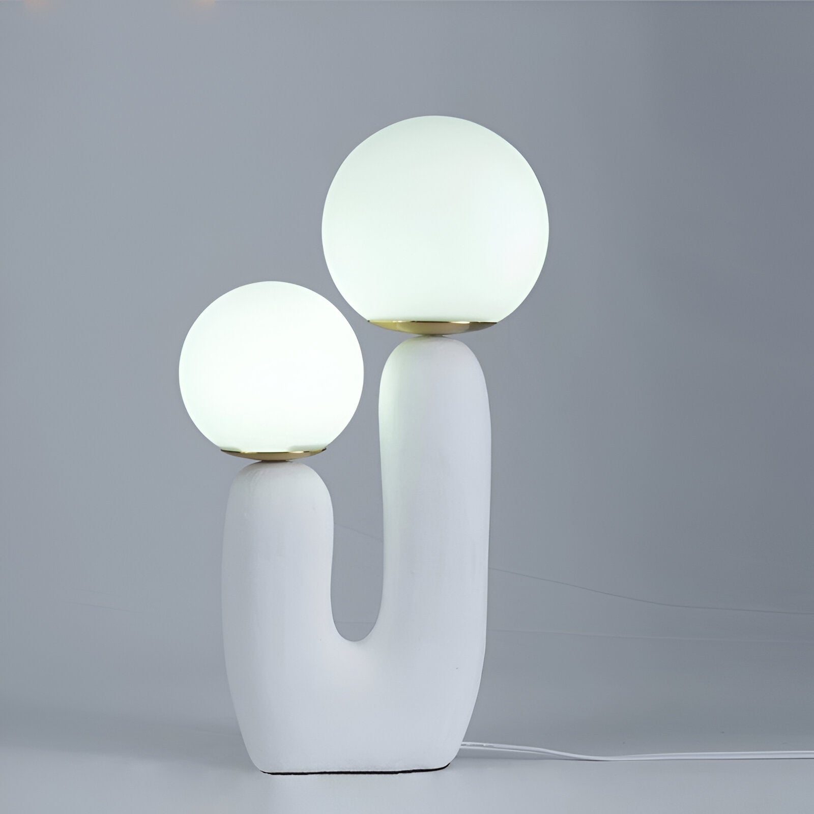 Harz U Tischlampe - Nordische Dual Glas Globus Tischleuchte - Kreative Kaktus Lampe