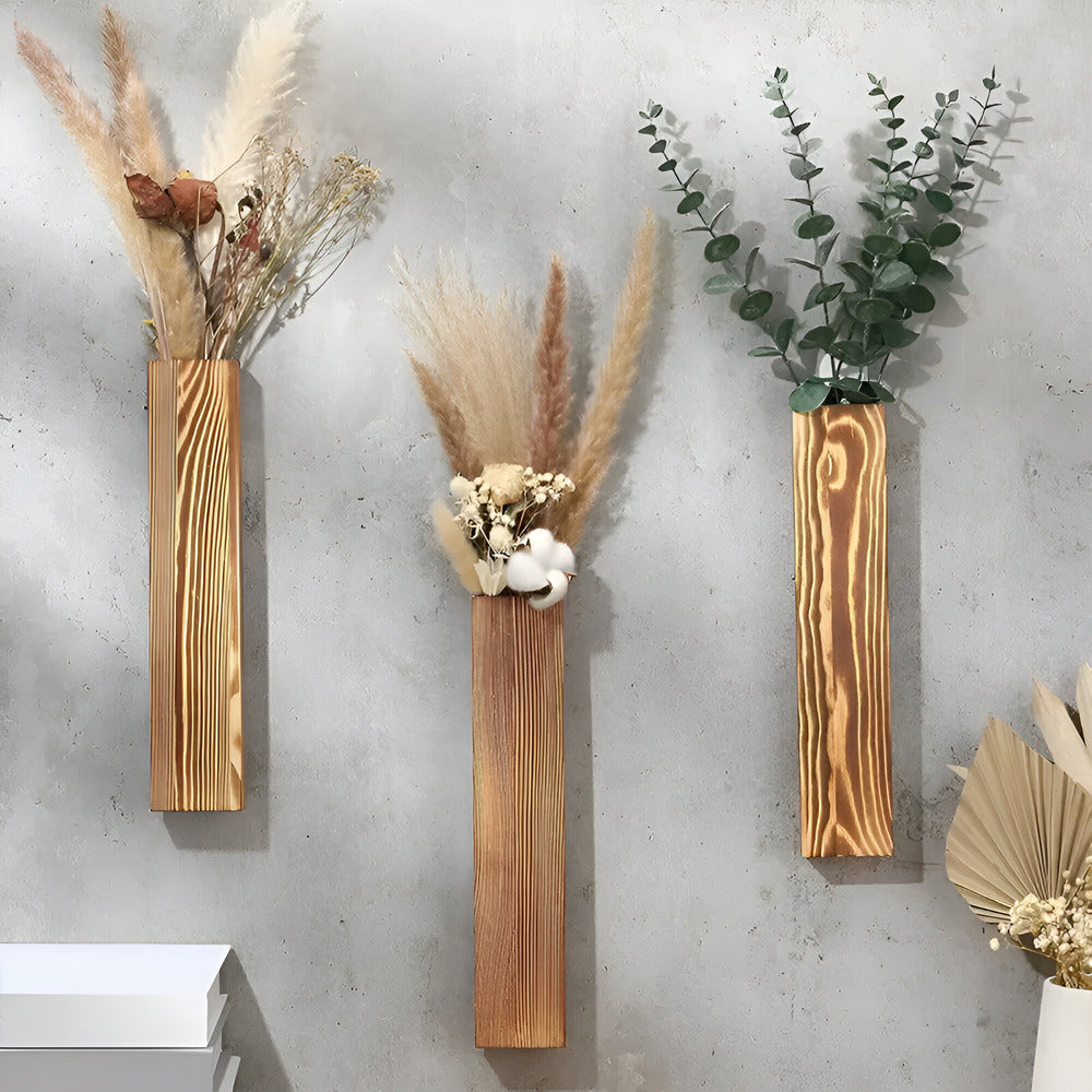 Holz Wandvase - Holz rechteckige Pflanzenregal - 30 cm