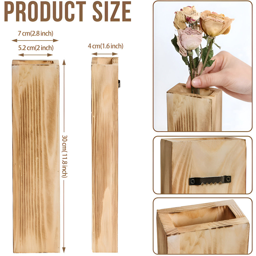 Holz Wandvase - Holz rechteckige Pflanzenregal - 30 cm