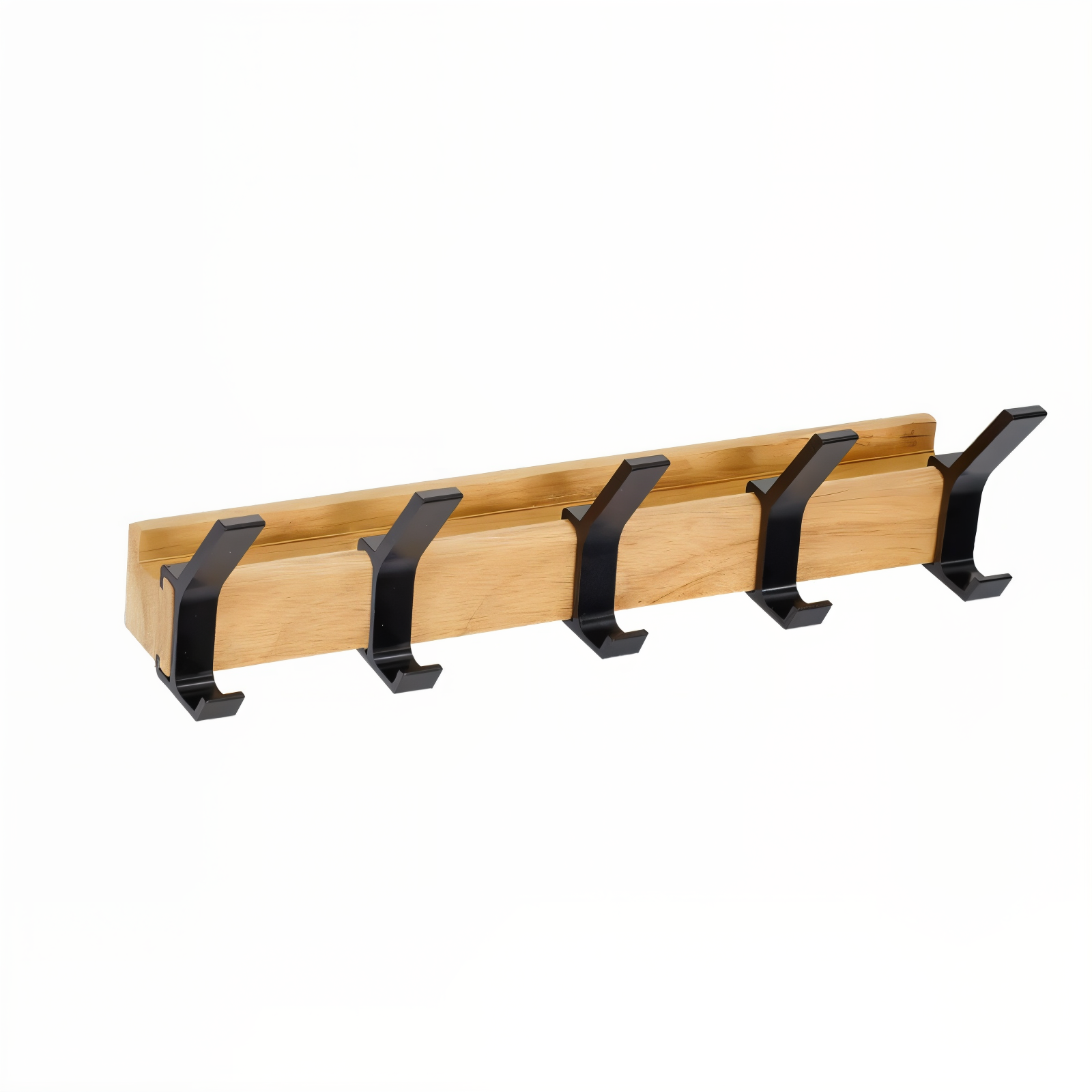 HookMov Kleiderständer - Multifunktionaler Wandhalter aus Holz mit Aluminiumhaken